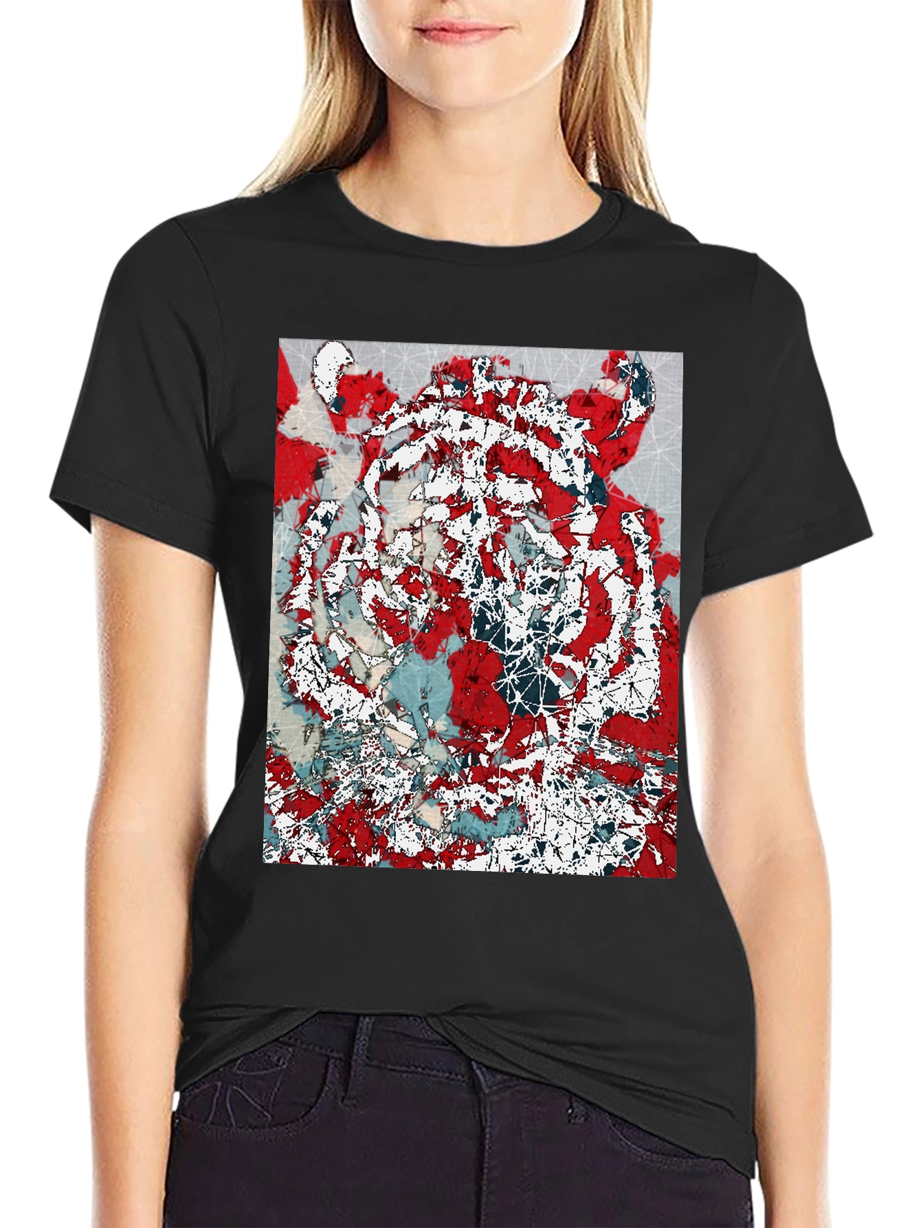 Abstract Graphic Print Crew Neck T-Shirt
