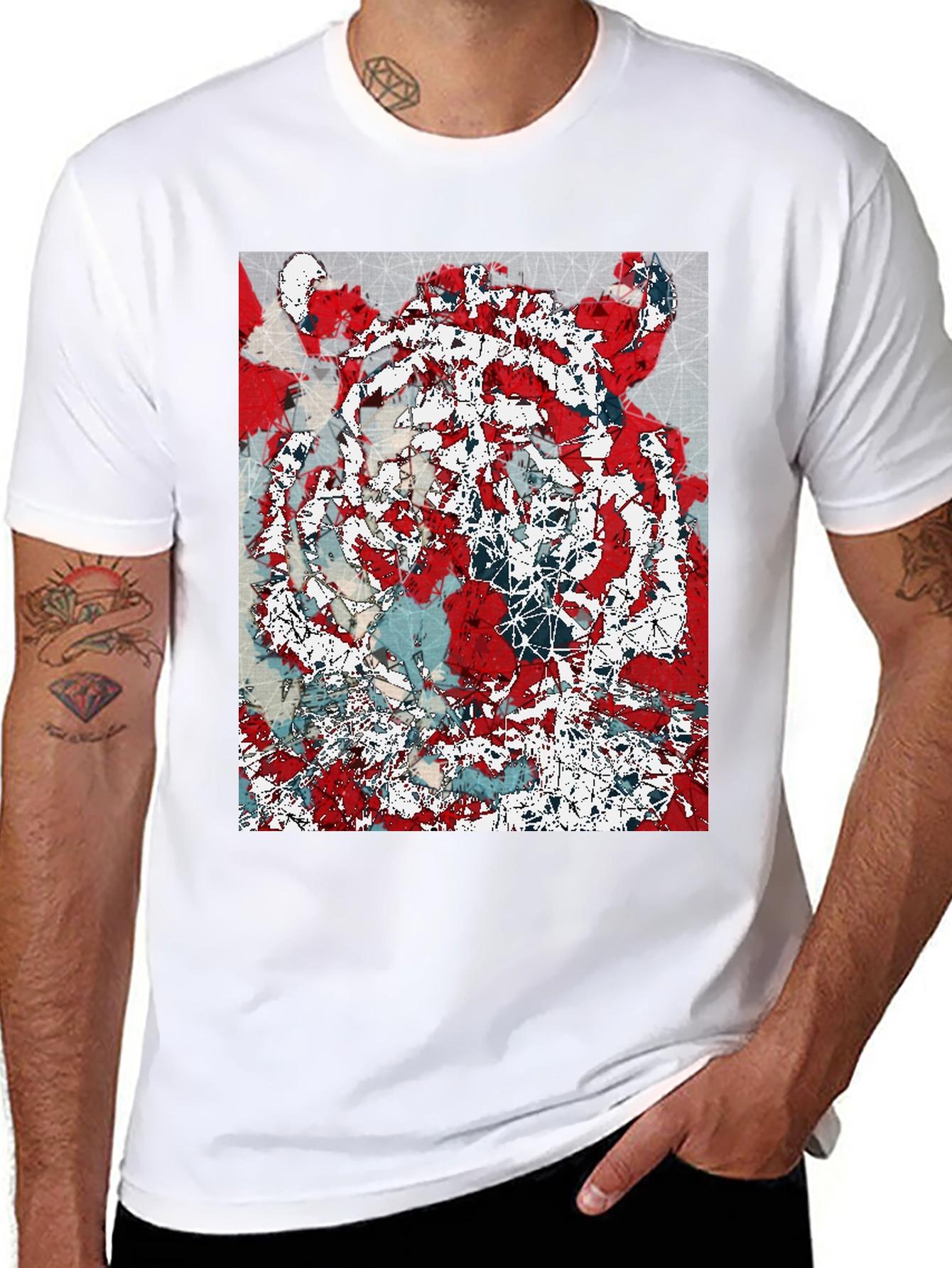 Abstract Graphic Print Crew Neck T-Shirt