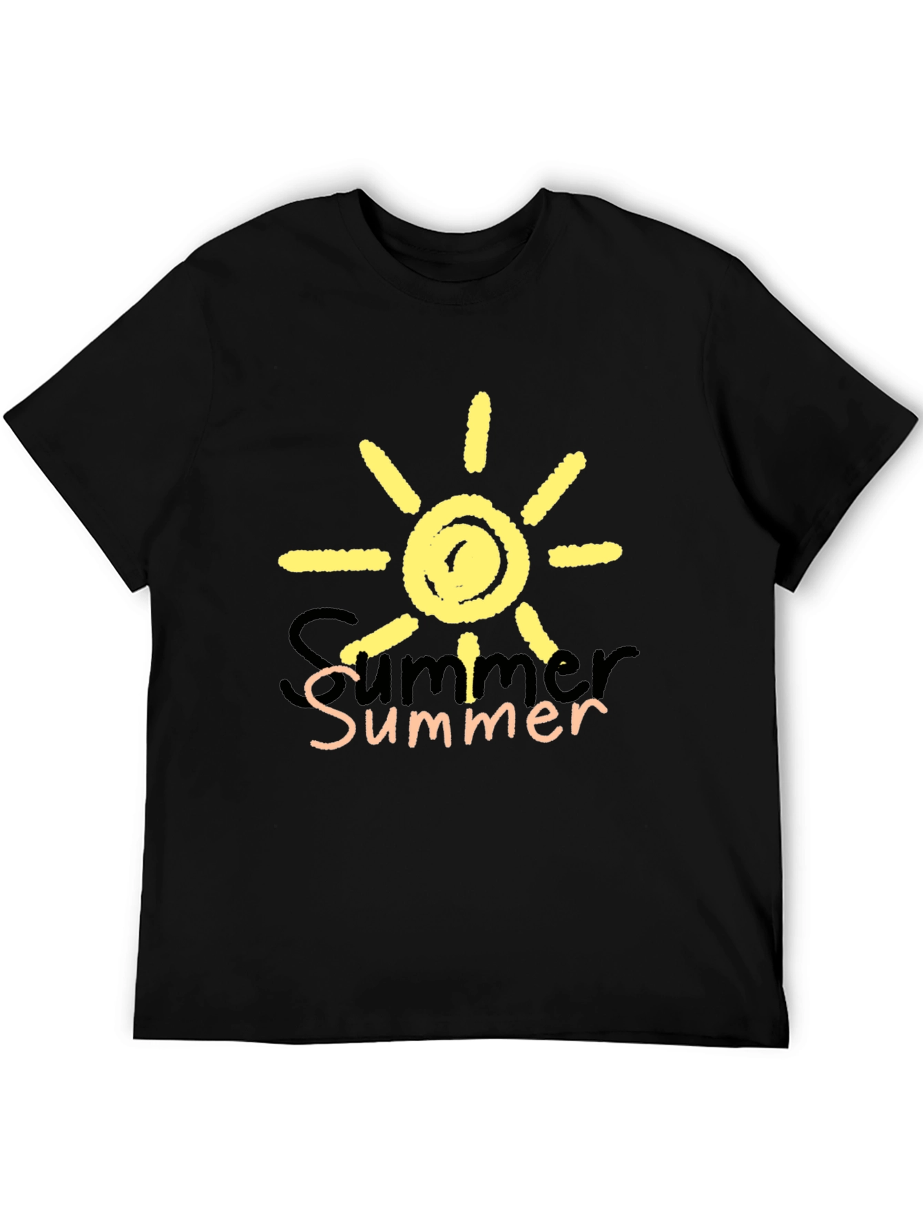 Summer Sun Graphic Print Black T-Shirt