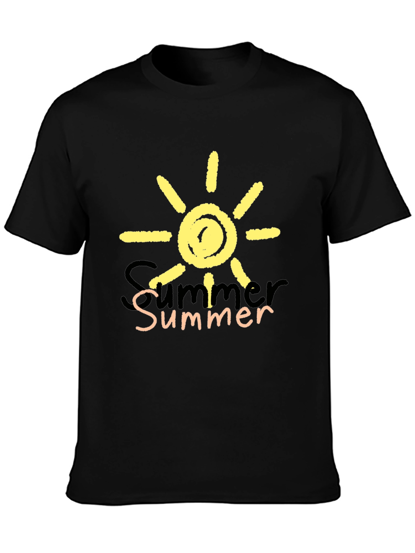 Summer Sun Graphic Print Black T-Shirt