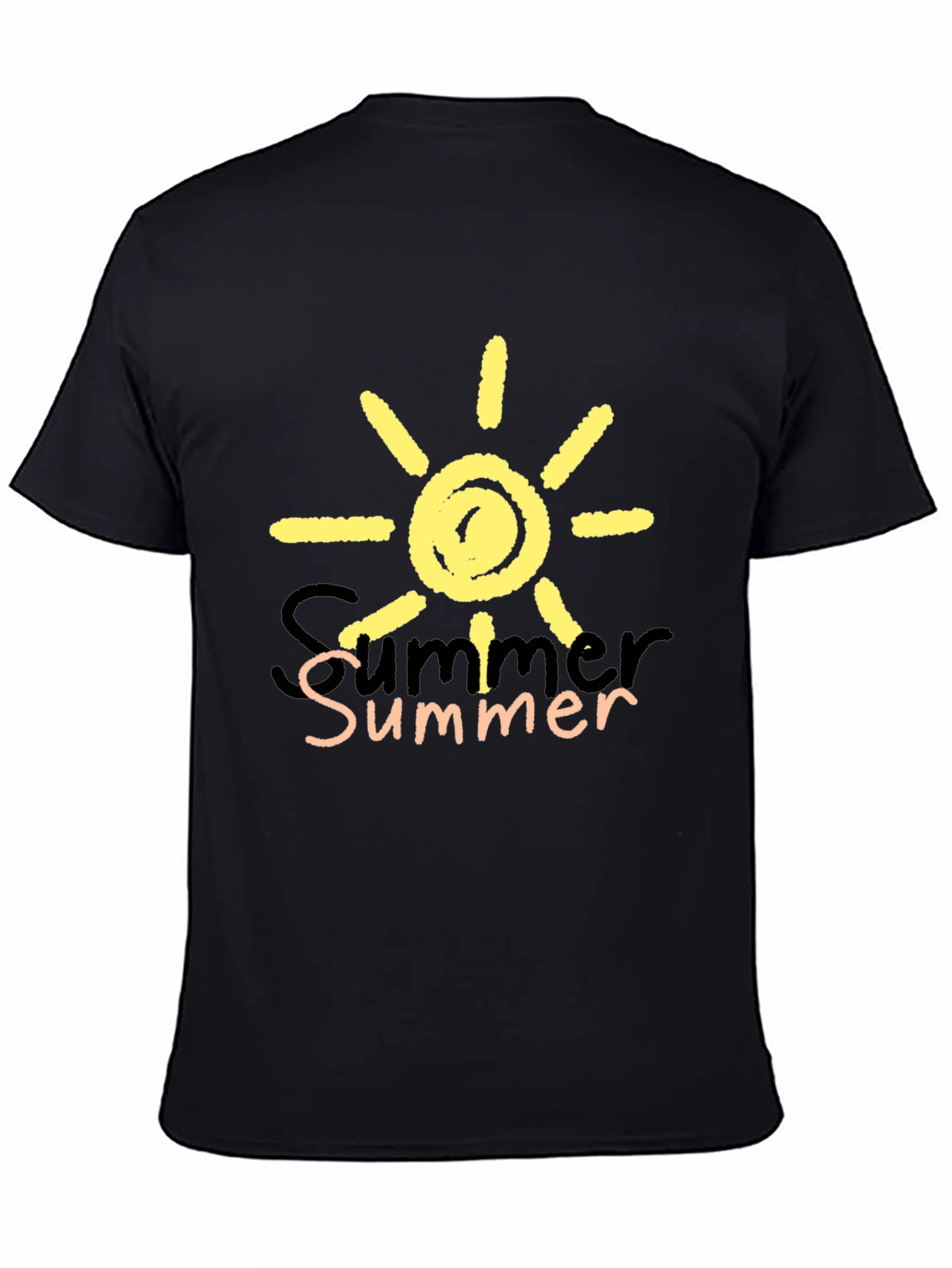 Summer Sun Graphic Print Black T-Shirt