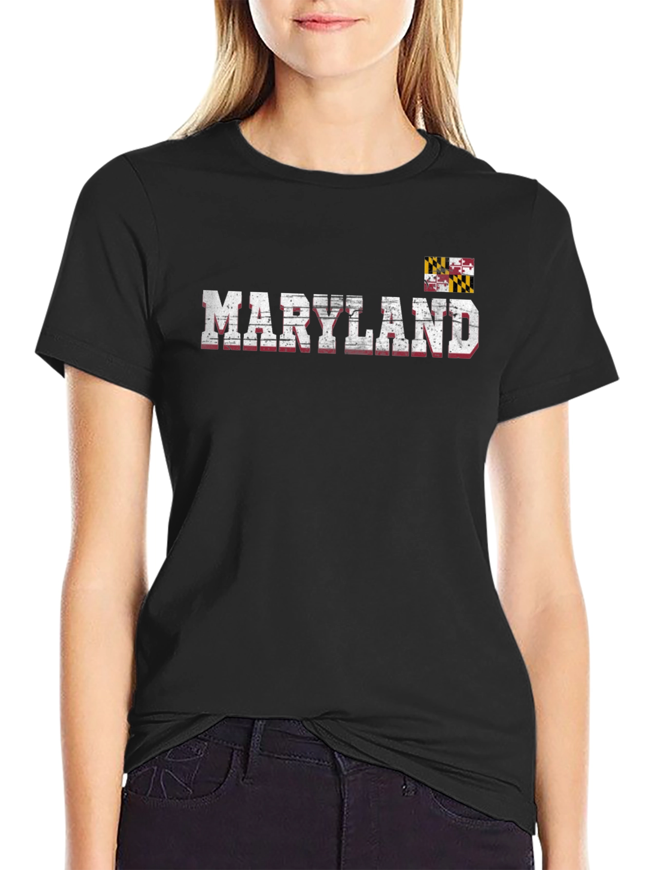 Maryland State Flag T-Shirt - Black