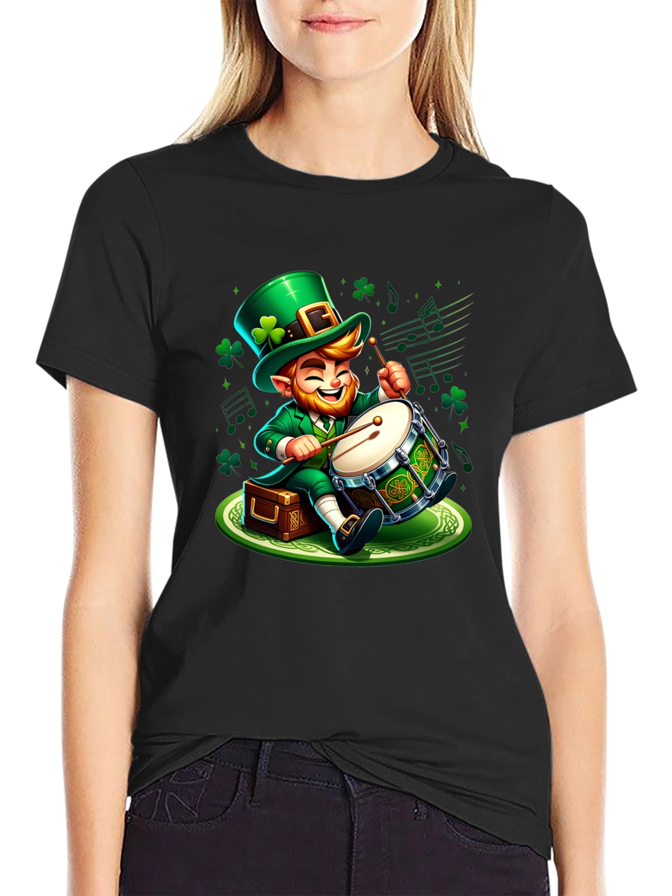 St. Patricks Day Leprechaun Drummer T-Shirt