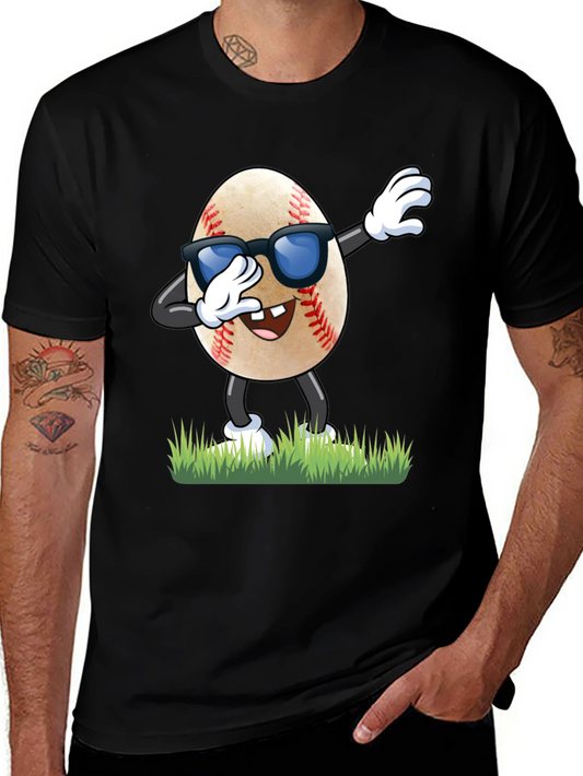 Funny Baseball Egg Dabbing Graphic T-Shirt