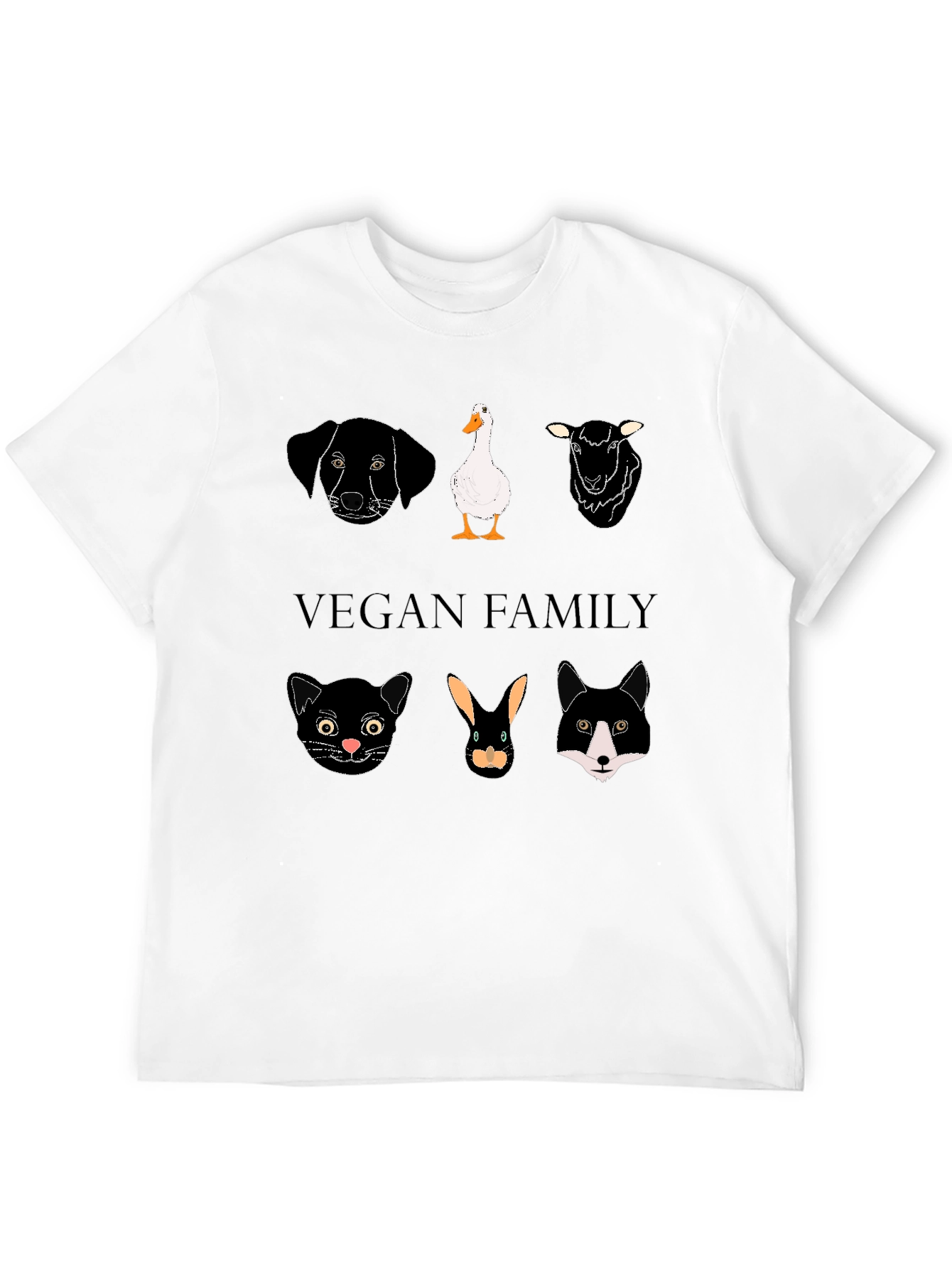 Vegan Family Graphic T-Shirt - Animal Lover Tee
