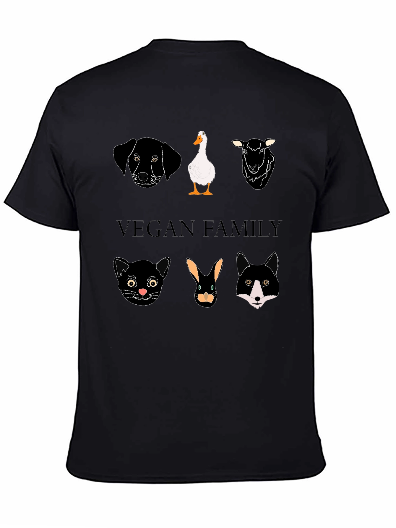 Vegan Family Graphic T-Shirt - Animal Lover Tee