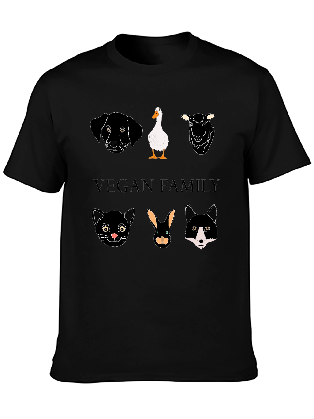 Vegan Family Graphic T-Shirt - Animal Lover Tee