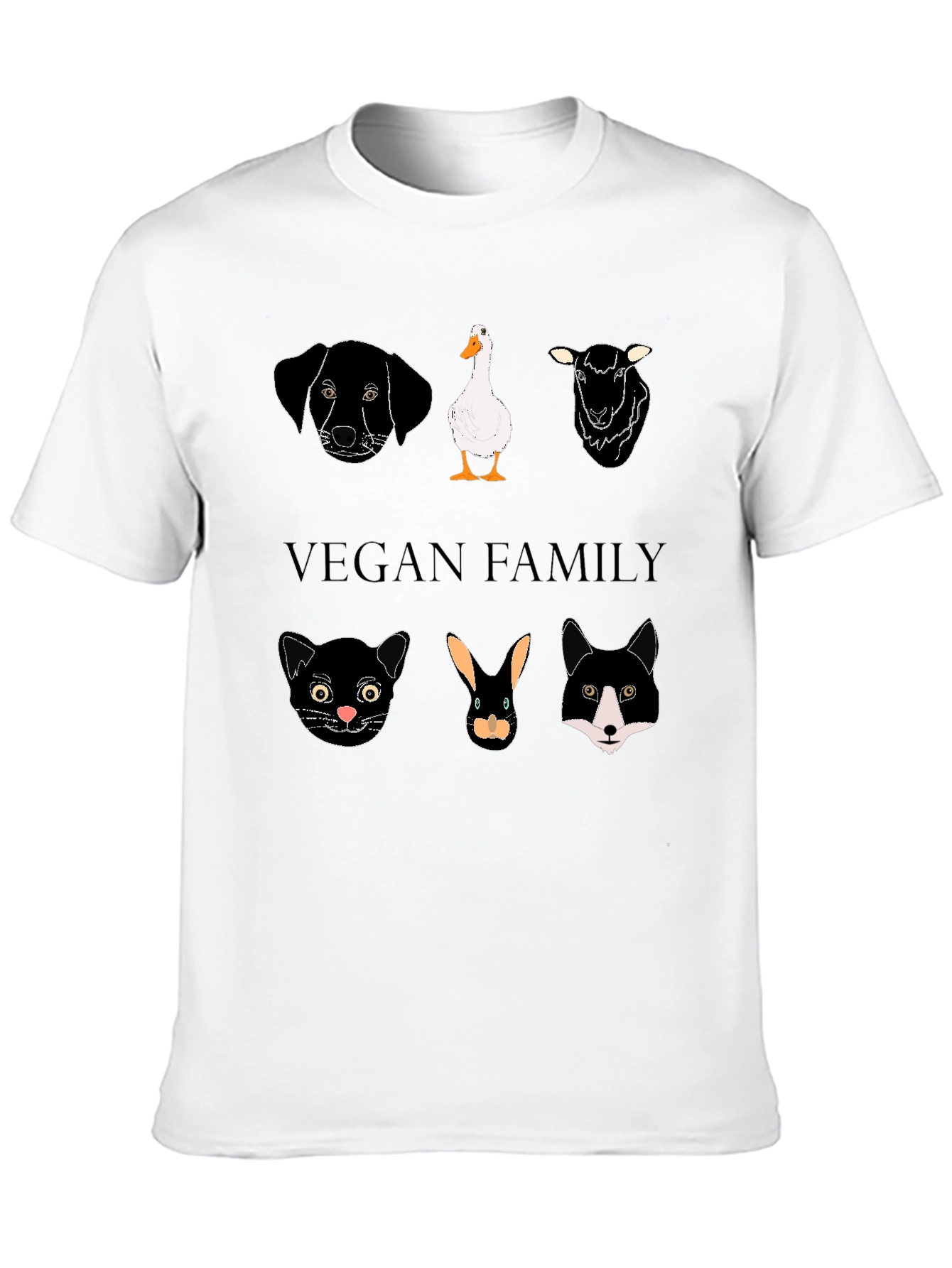 Vegan Family Graphic T-Shirt - Animal Lover Tee