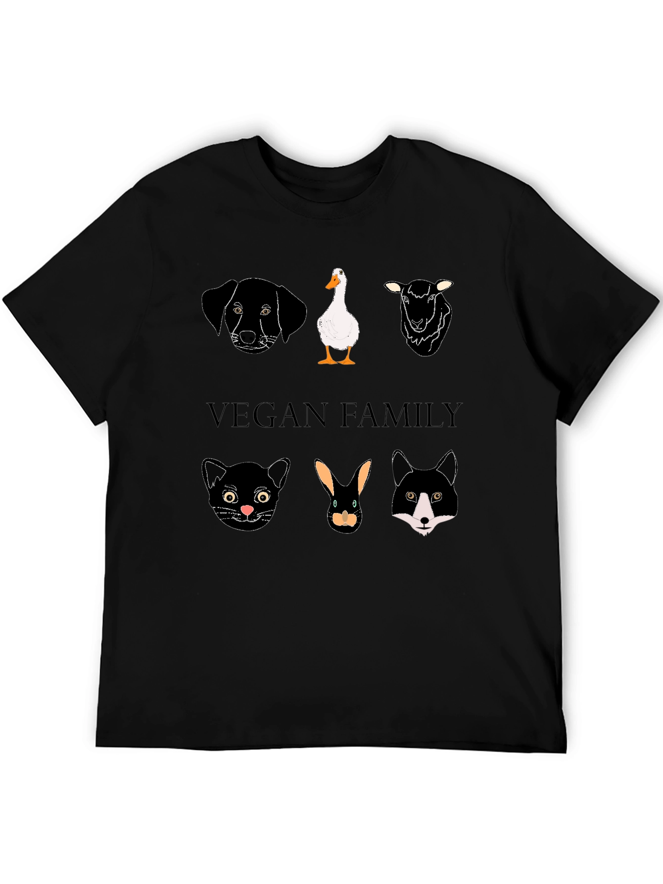Vegan Family Graphic T-Shirt - Animal Lover Tee