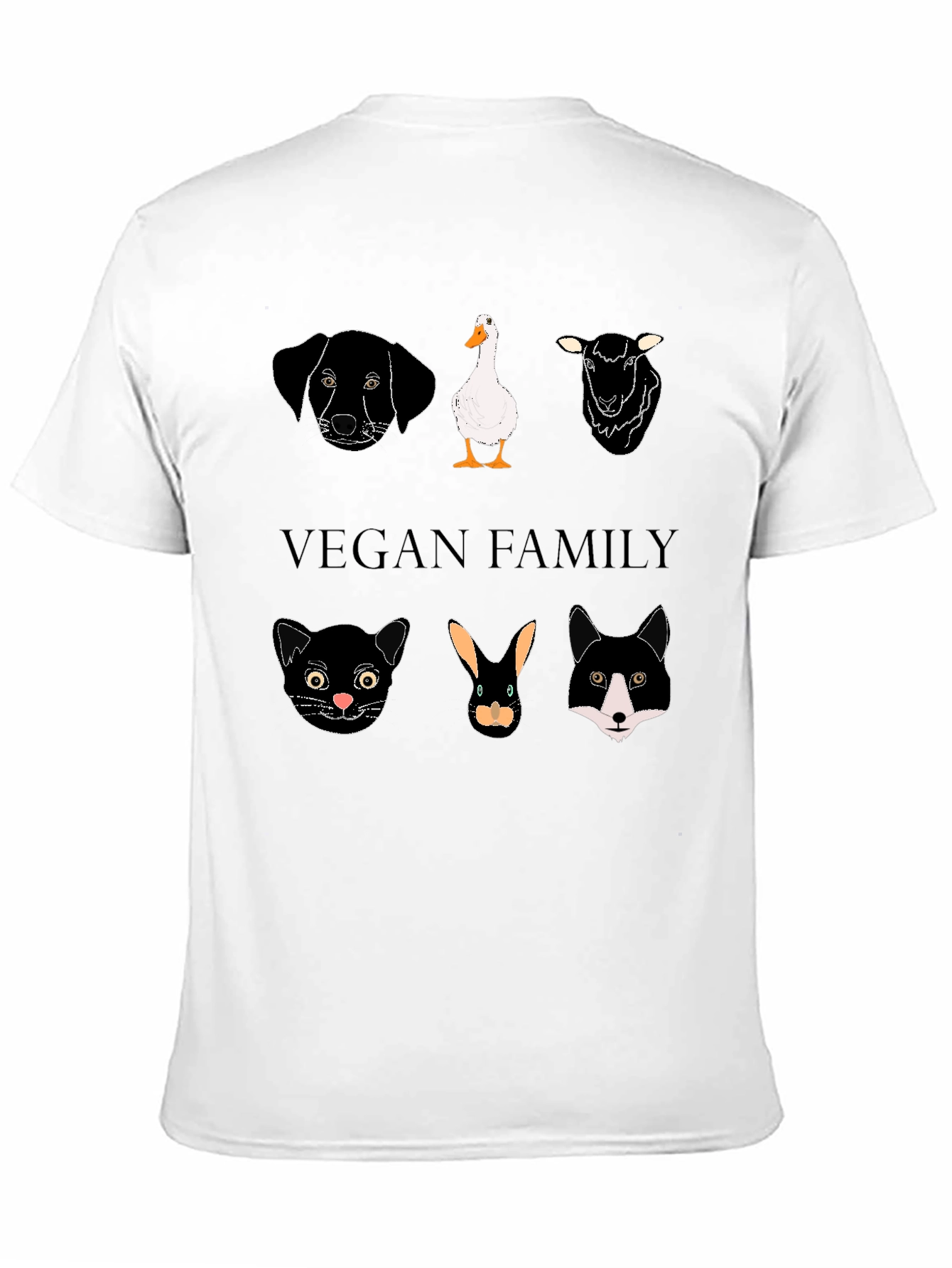 Vegan Family Graphic T-Shirt - Animal Lover Tee