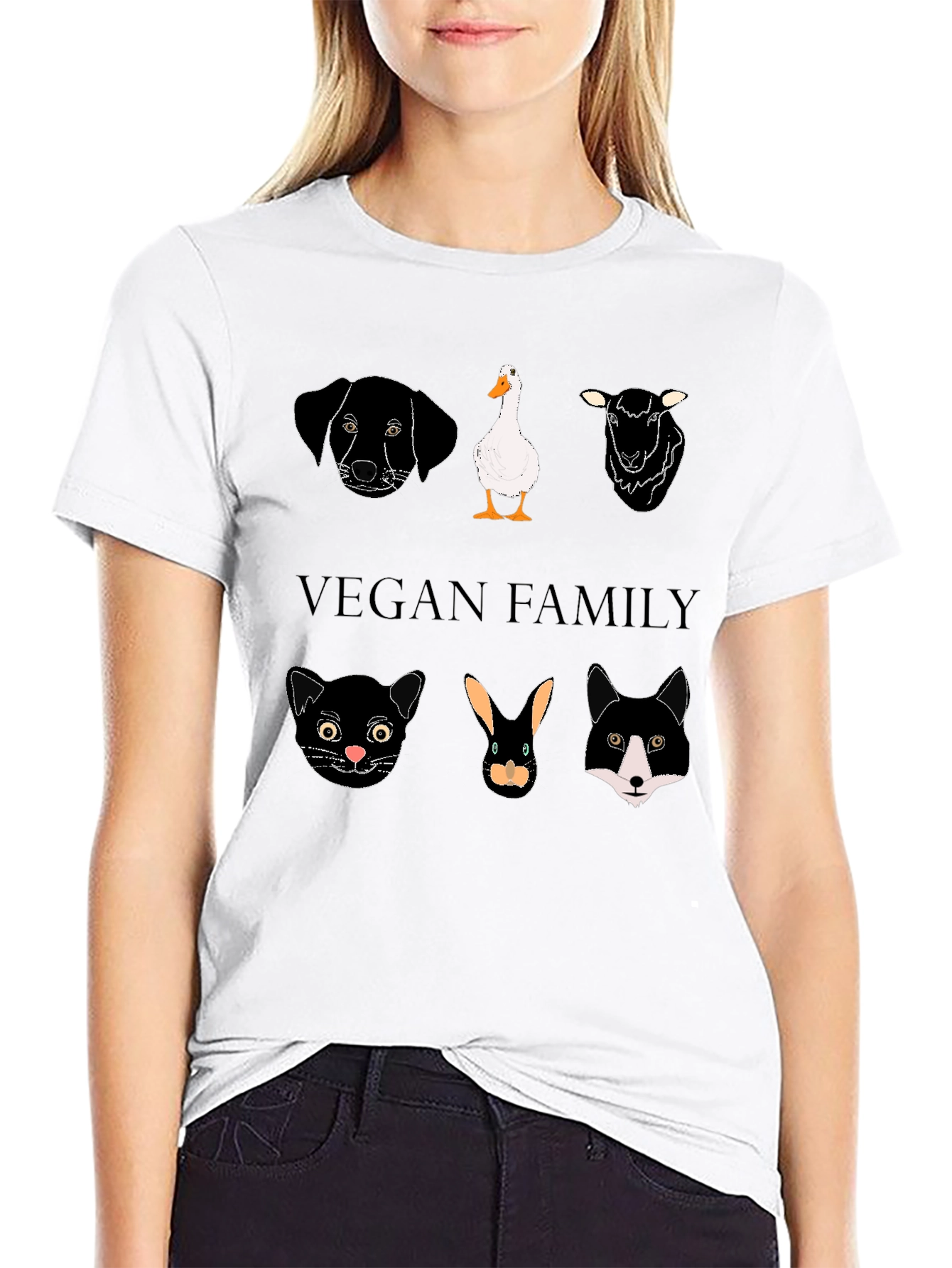Vegan Family Graphic T-Shirt - Animal Lover Tee