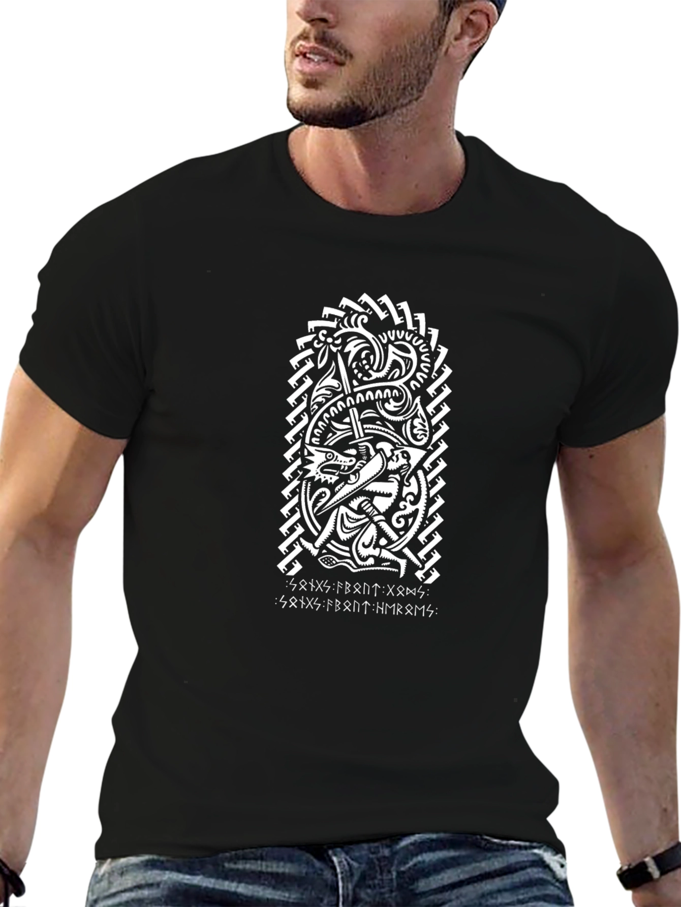 Viking Warrior T-Shirt: Black Norse Mythology Tee