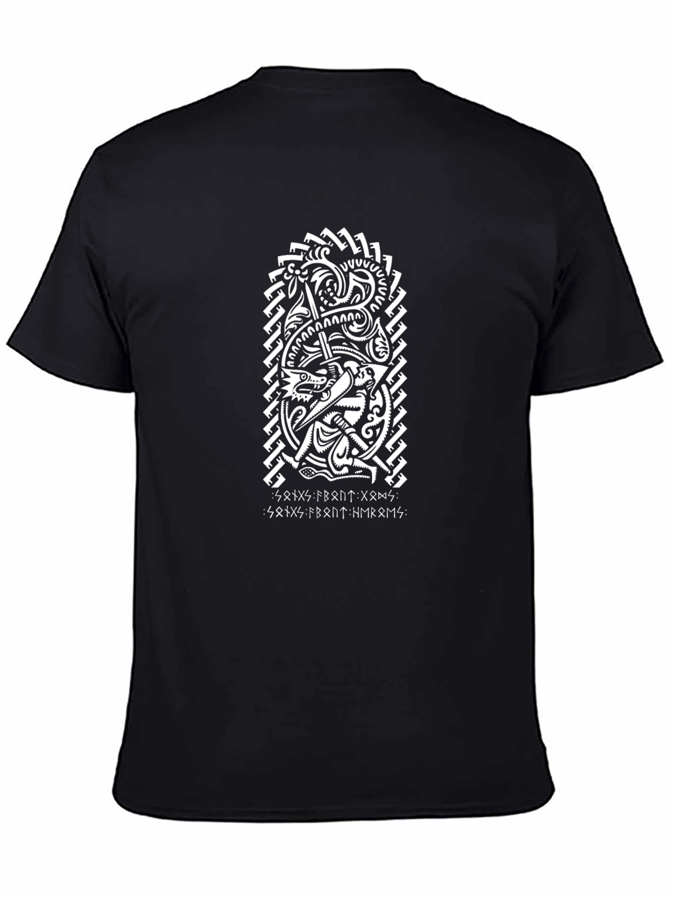 Viking Warrior T-Shirt: Black Norse Mythology Tee