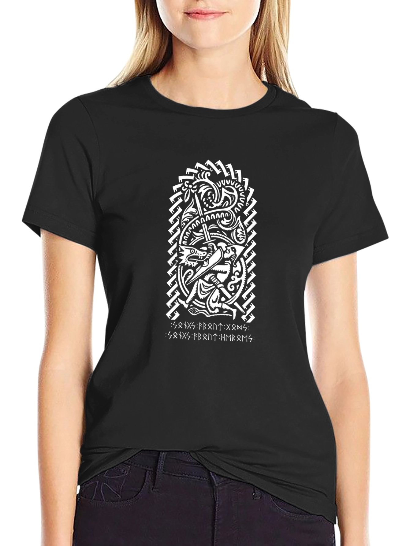 Viking Warrior T-Shirt: Black Norse Mythology Tee
