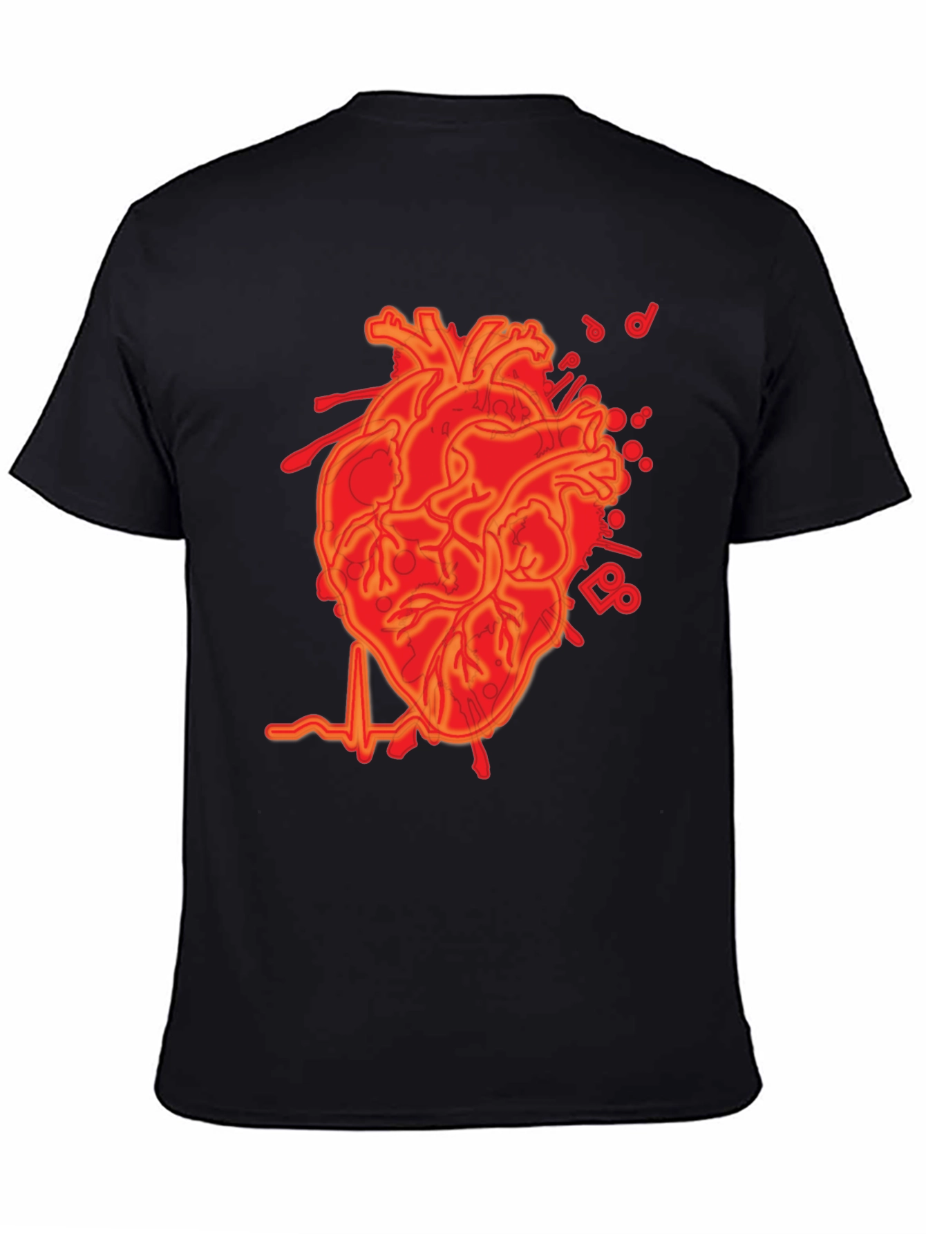 Anatomical Heartbeat Graphic Tee - Mens Black T-Shirt