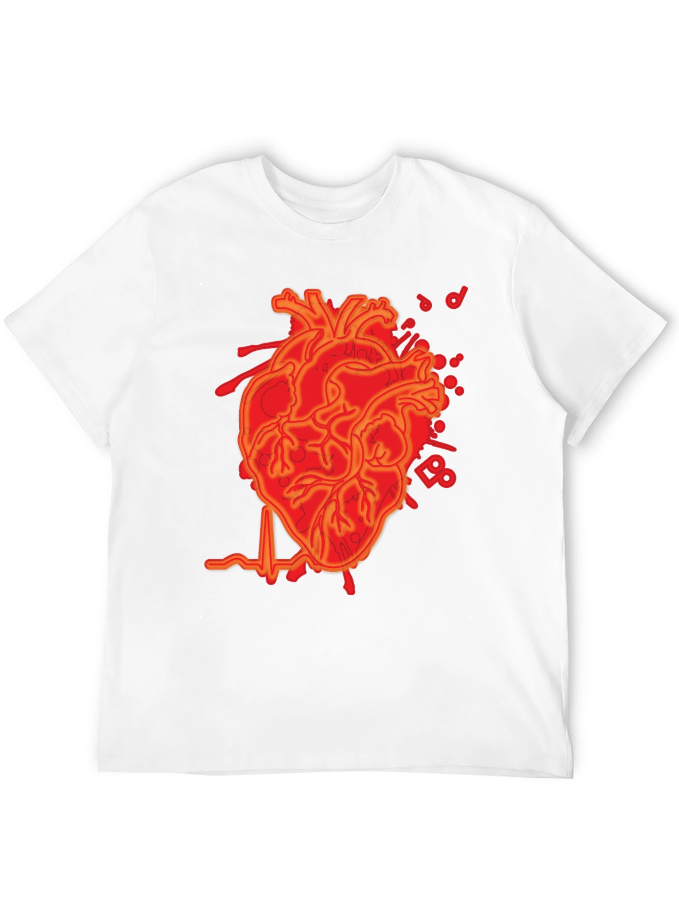 Anatomical Heartbeat Graphic Tee - Mens Black T-Shirt