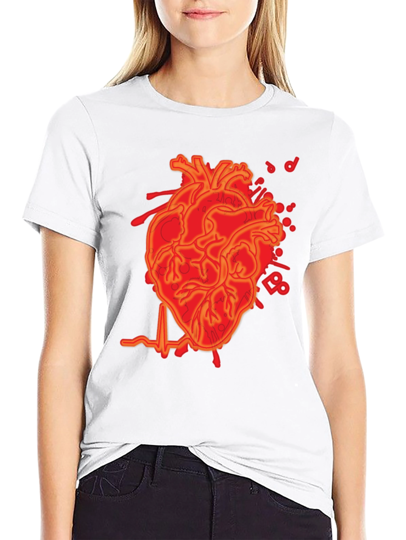 Anatomical Heartbeat Graphic Tee - Mens Black T-Shirt