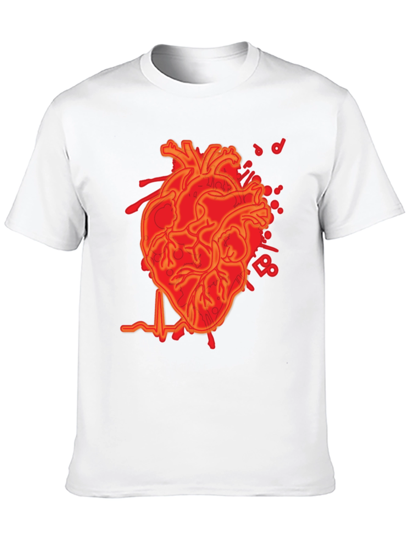 Anatomical Heartbeat Graphic Tee - Mens Black T-Shirt
