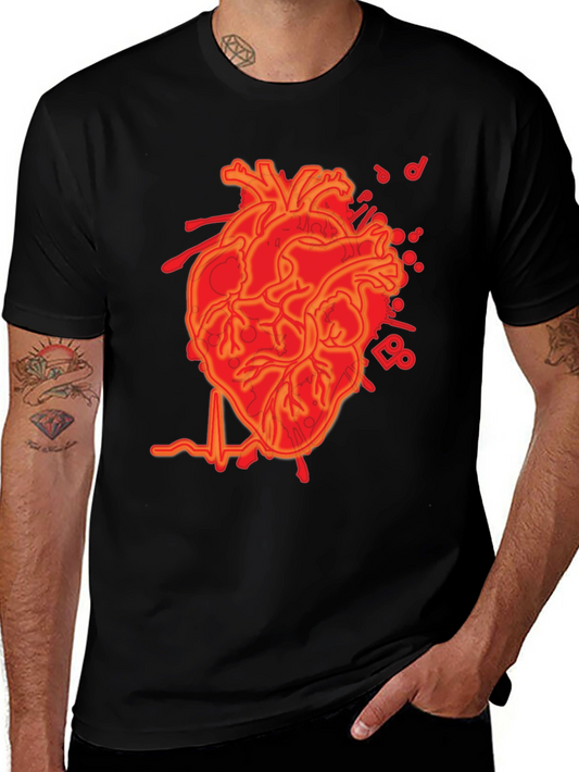 Anatomical Heartbeat Graphic Tee - Mens Black T-Shirt
