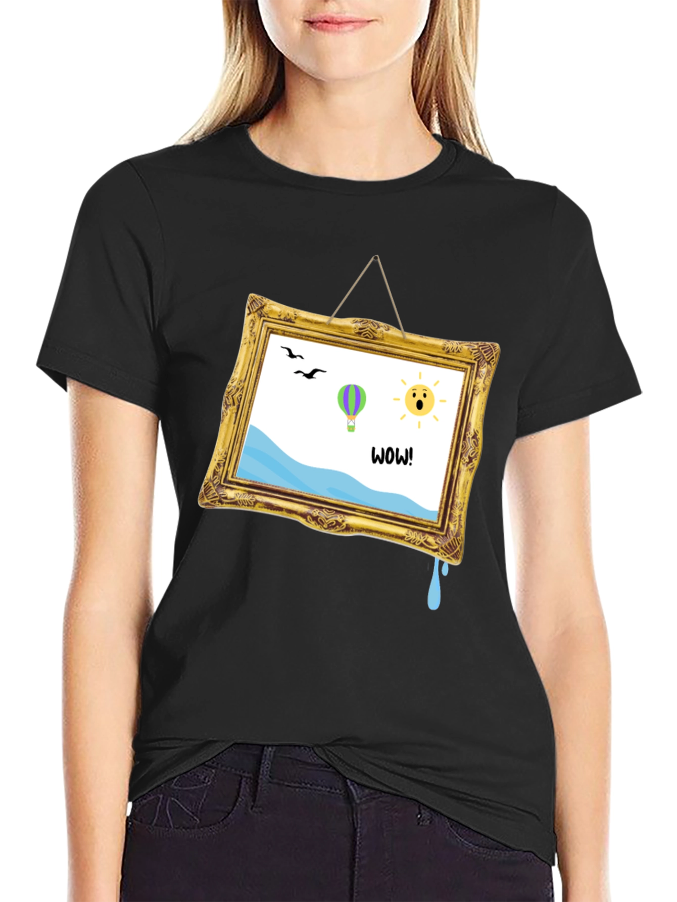 Whimsical Art Frame Graphic Tee - Quirky Unisex T-Shirt