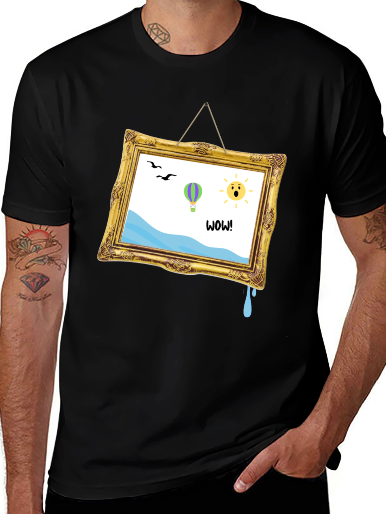 Whimsical Art Frame Graphic Tee - Quirky Unisex T-Shirt