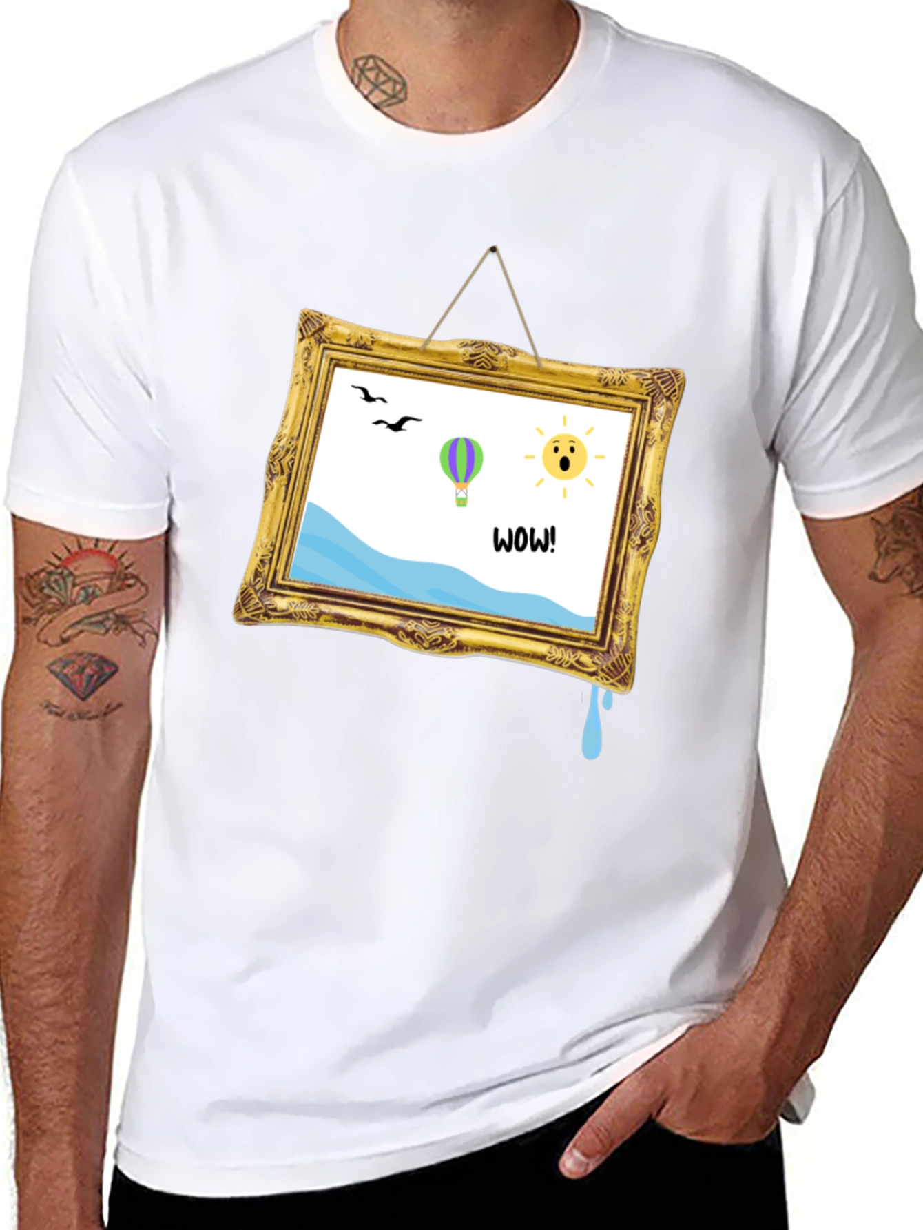 Whimsical Art Frame Graphic Tee - Quirky Unisex T-Shirt