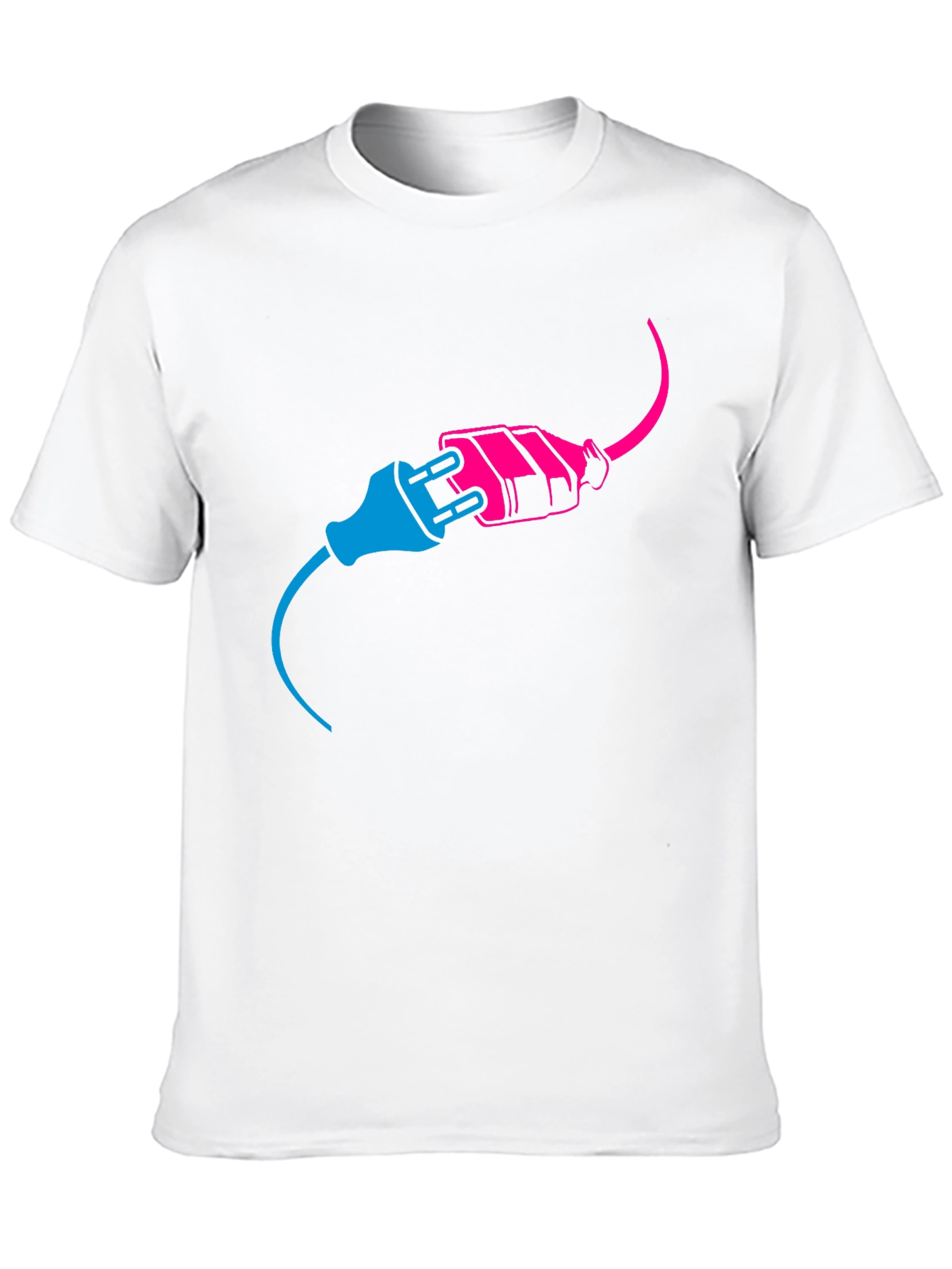 Electric Plug Graphic Tee - Black Cotton T-Shirt