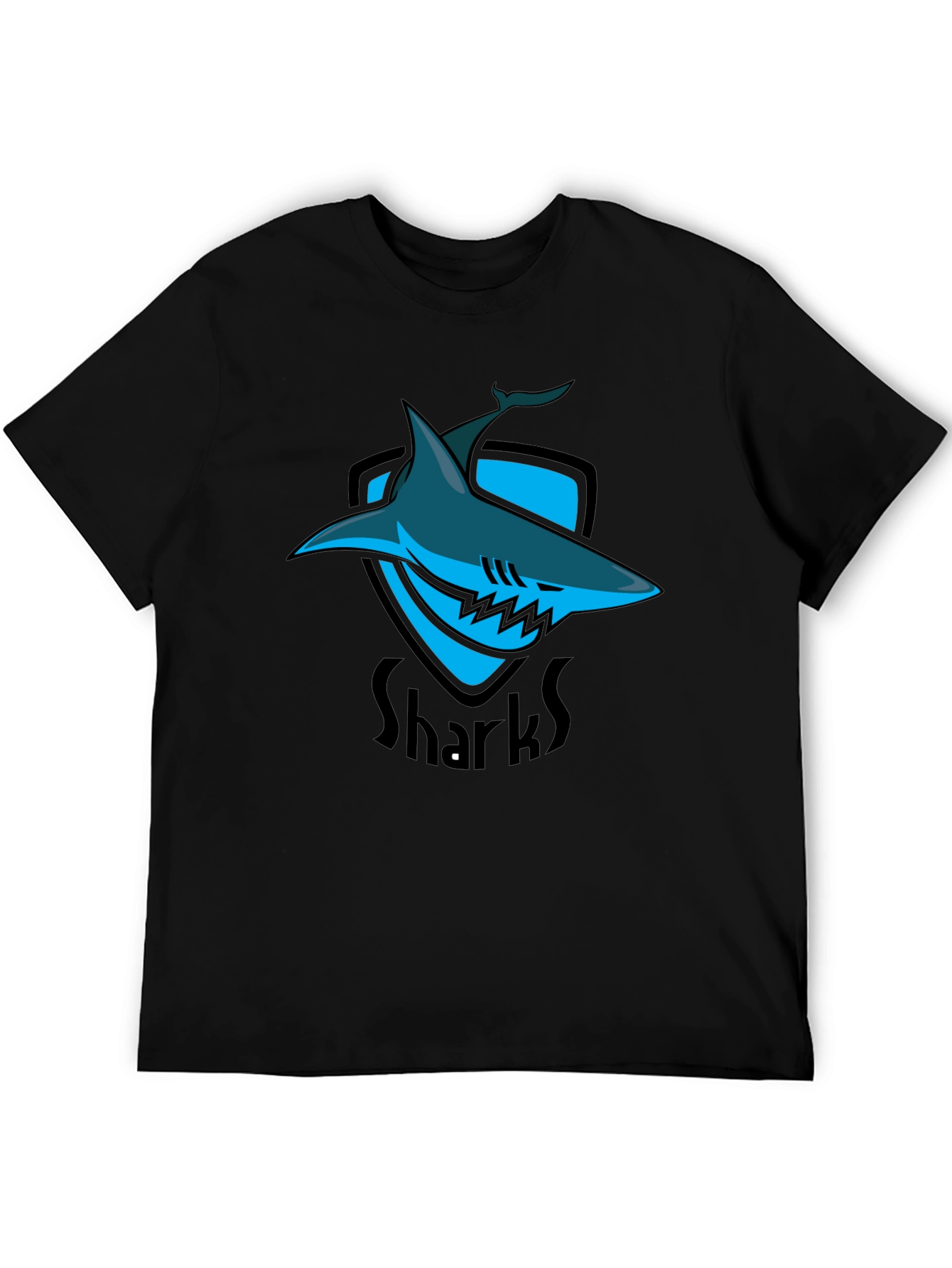 Shark Shield Black T-Shirt - Graphic Print