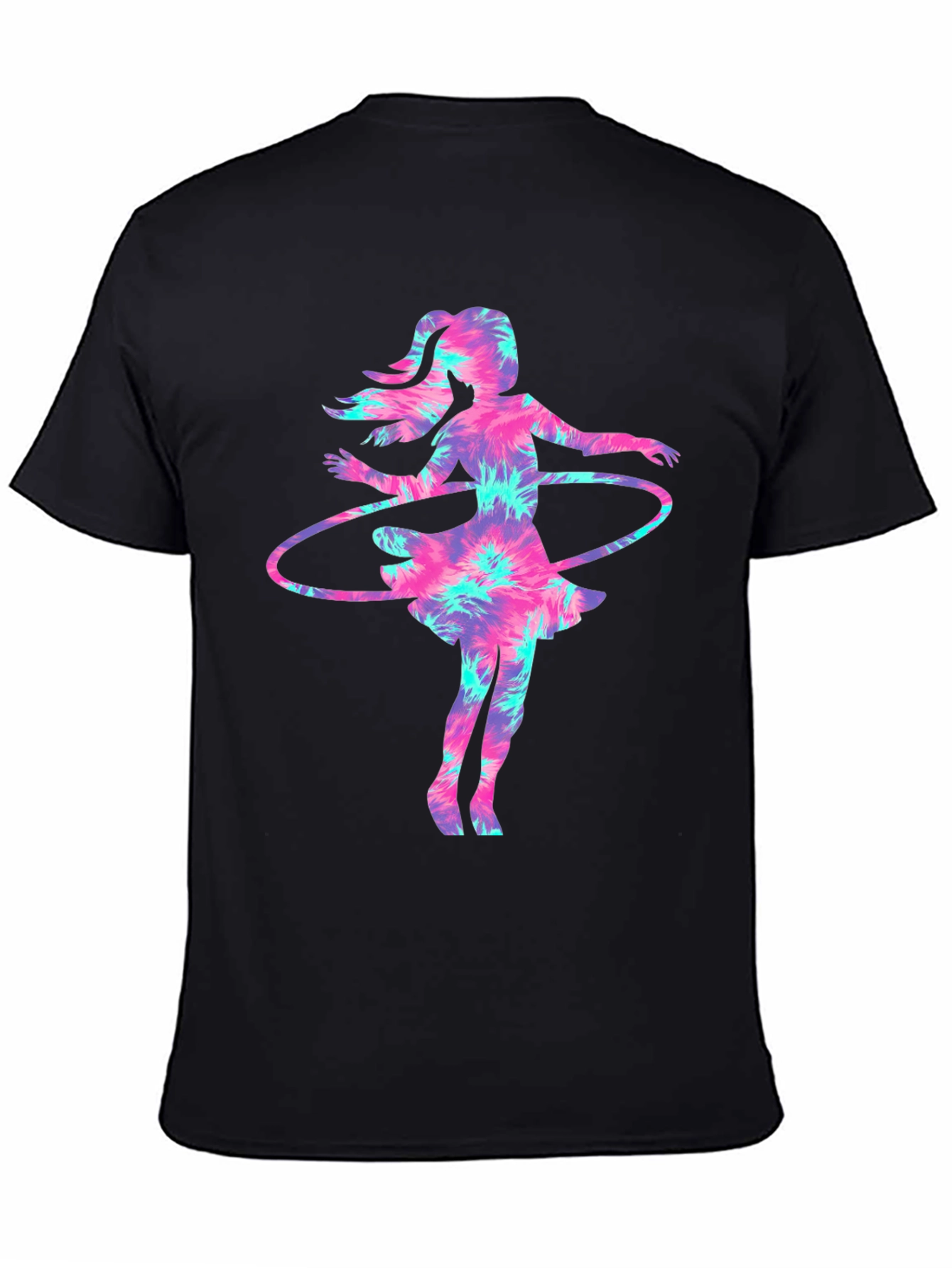 Tie-Dye Hula Girl Graphic Tee - Casual & Unique