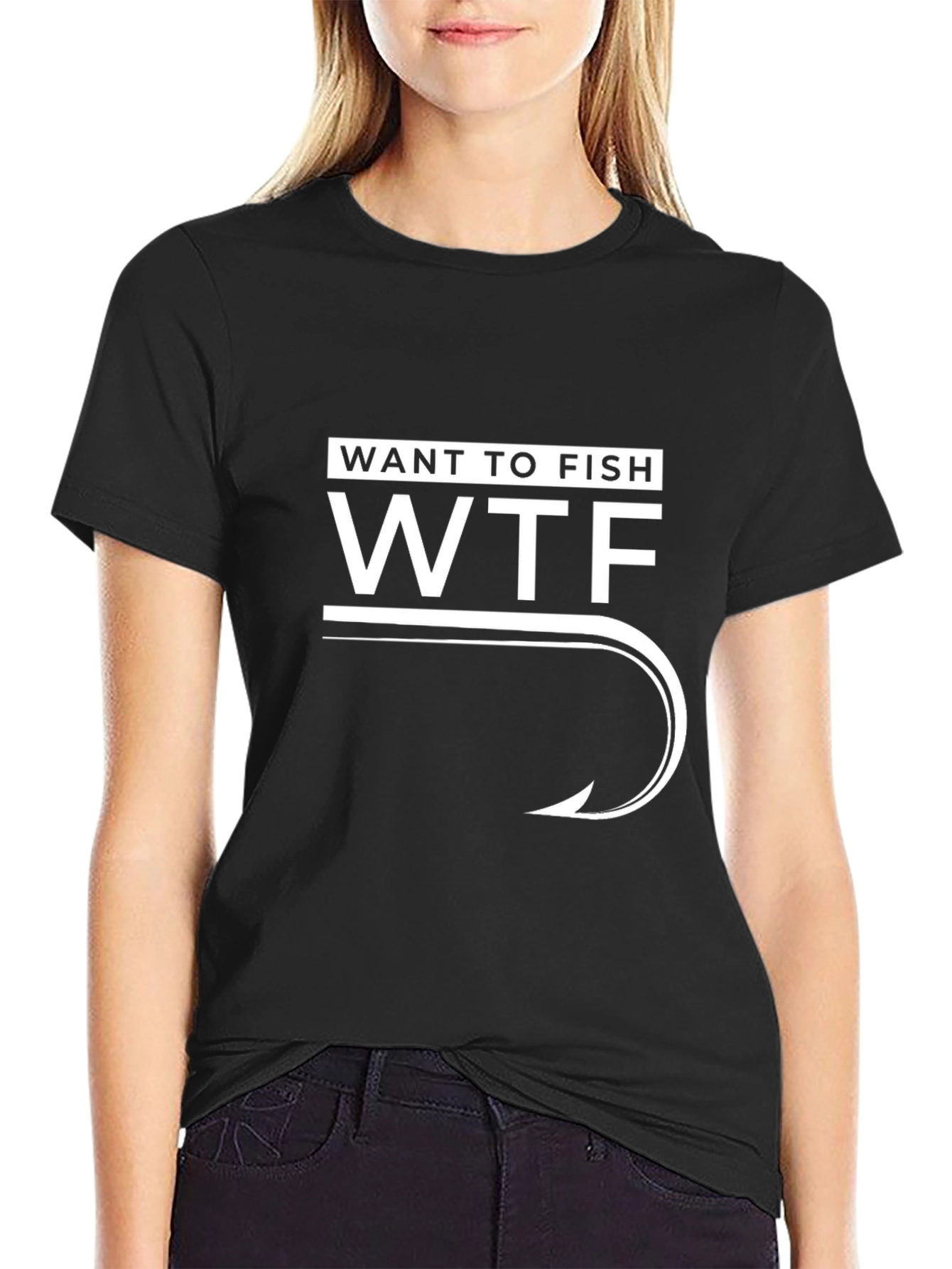 Want To Fish WTF T-Shirt - Funny Fishing Tee