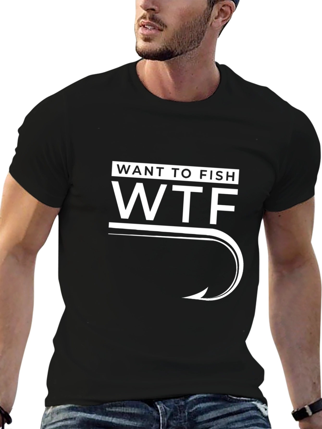 Want To Fish WTF T-Shirt - Funny Fishing Tee