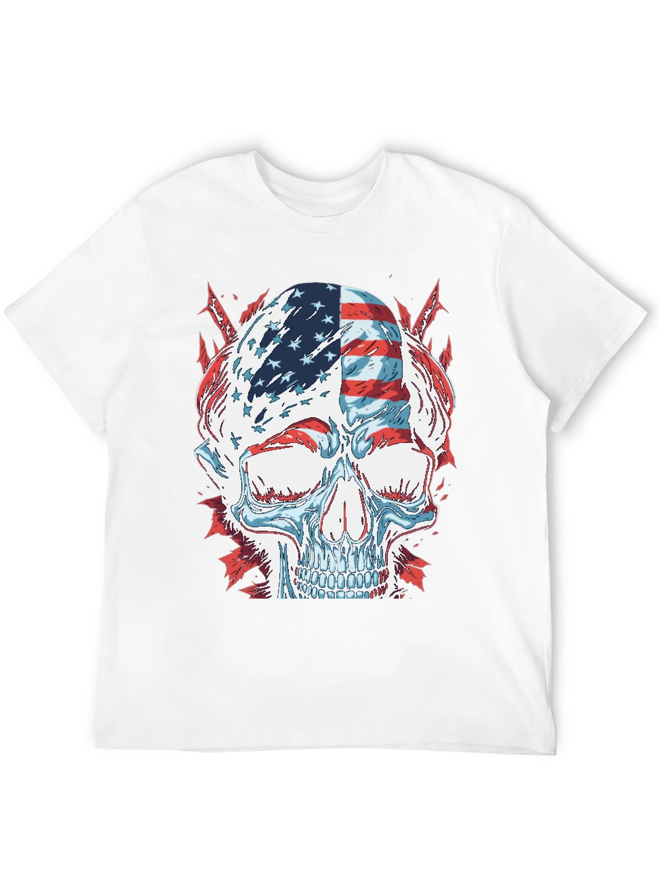 American Flag Skull Graphic T-Shirt