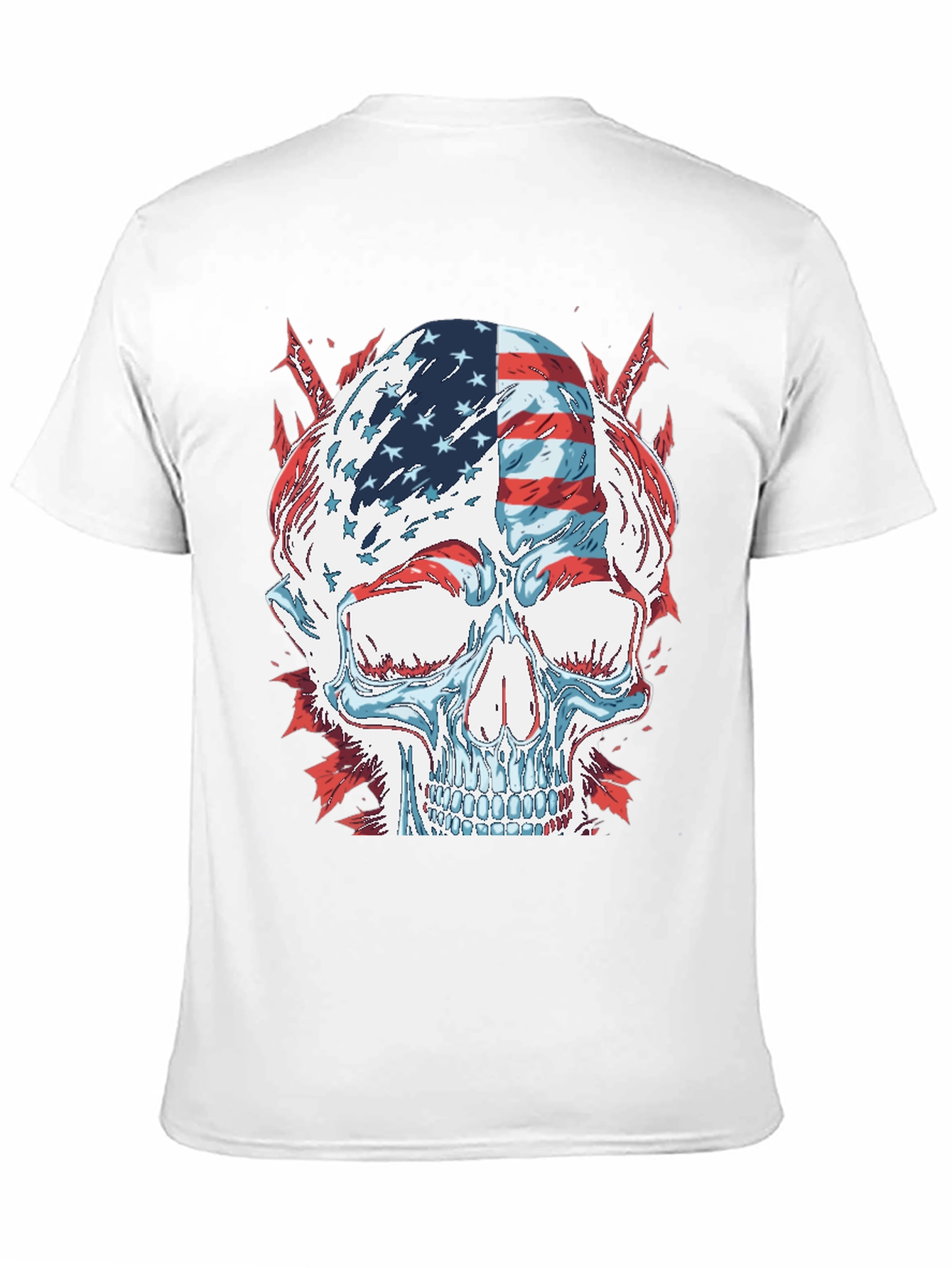 American Flag Skull Graphic T-Shirt