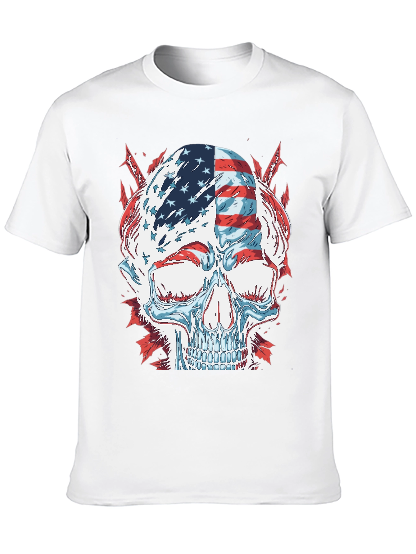 American Flag Skull Graphic T-Shirt
