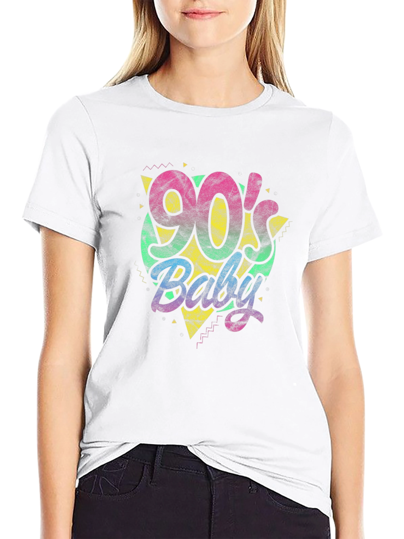 90s Baby Graphic Tee - Retro Style Black T-Shirt