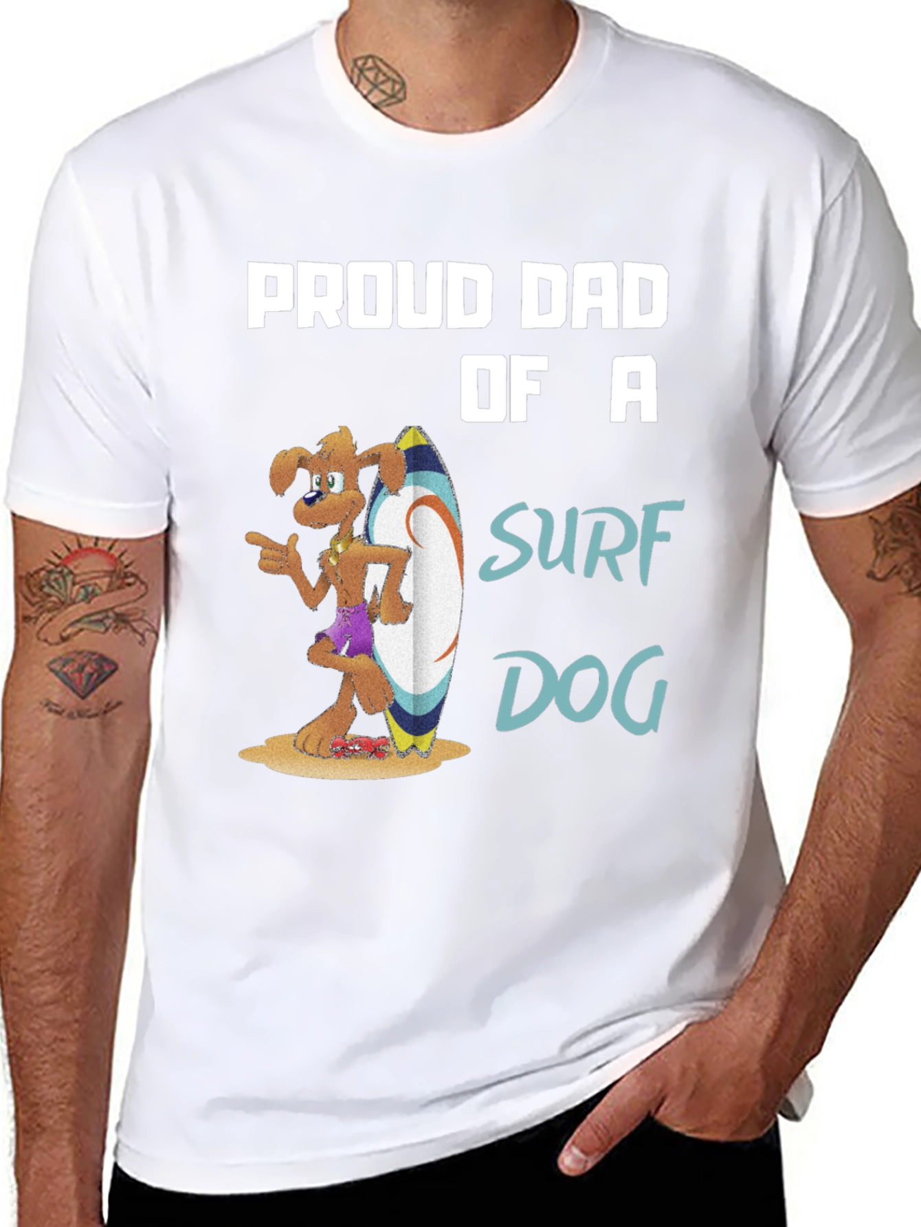 Proud Dad of a Surf Dog T-Shirt