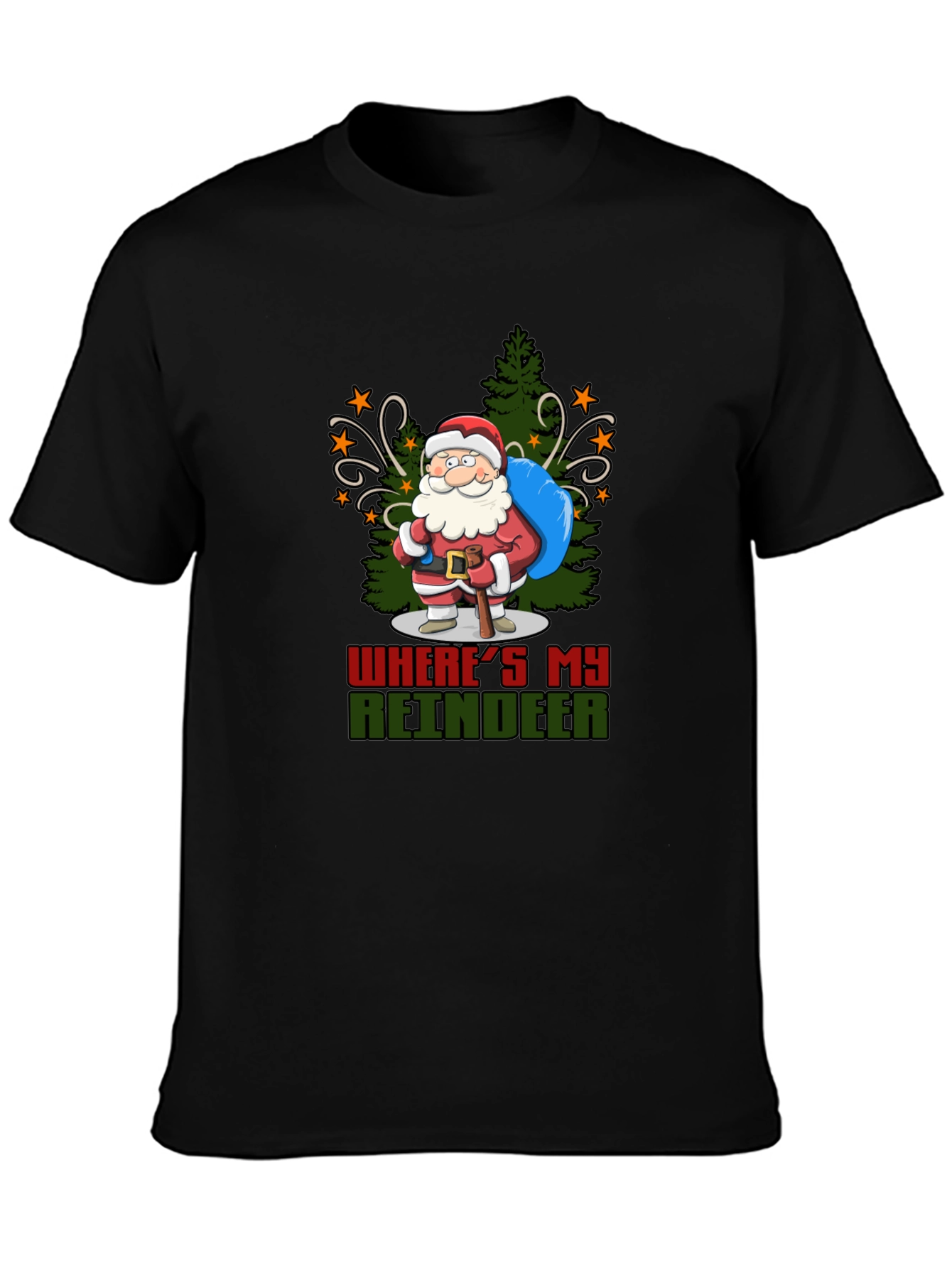 Funny Wheres My Reindeer Santa T-Shirt