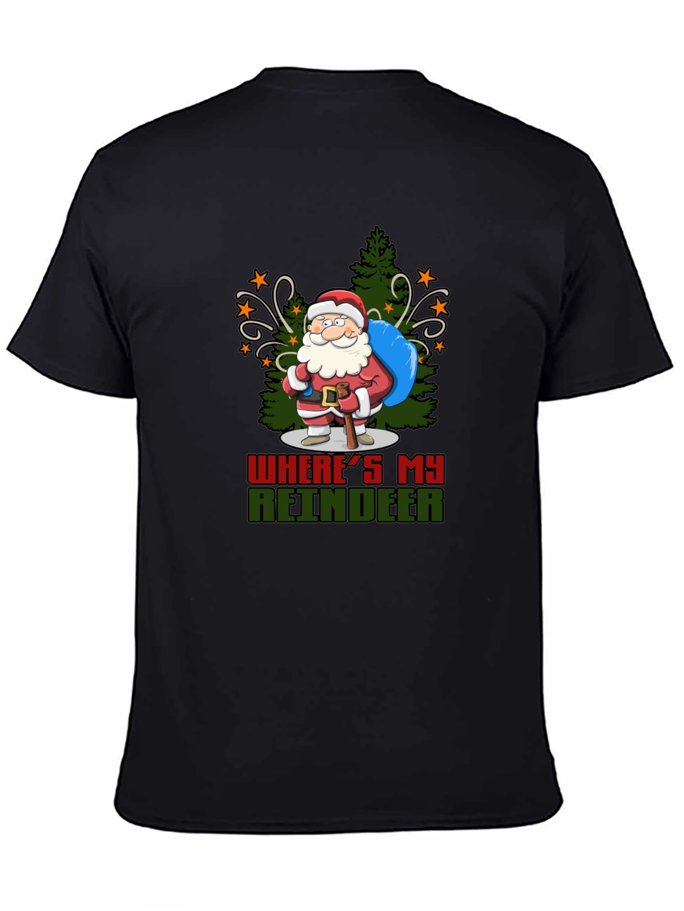 Funny Wheres My Reindeer Santa T-Shirt