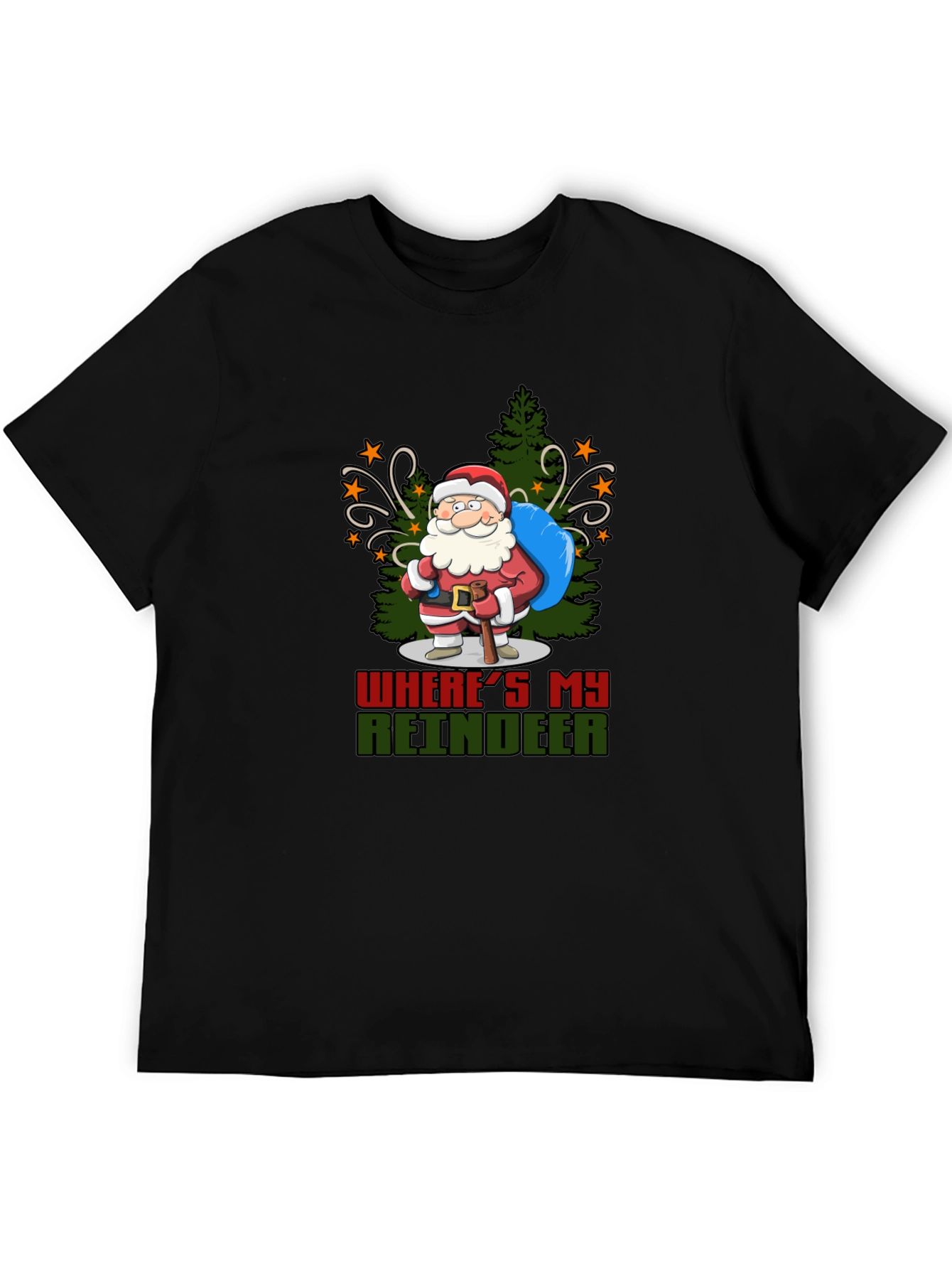 Funny Wheres My Reindeer Santa T-Shirt