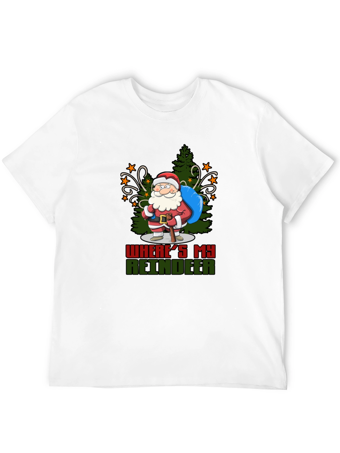 Funny Wheres My Reindeer Santa T-Shirt
