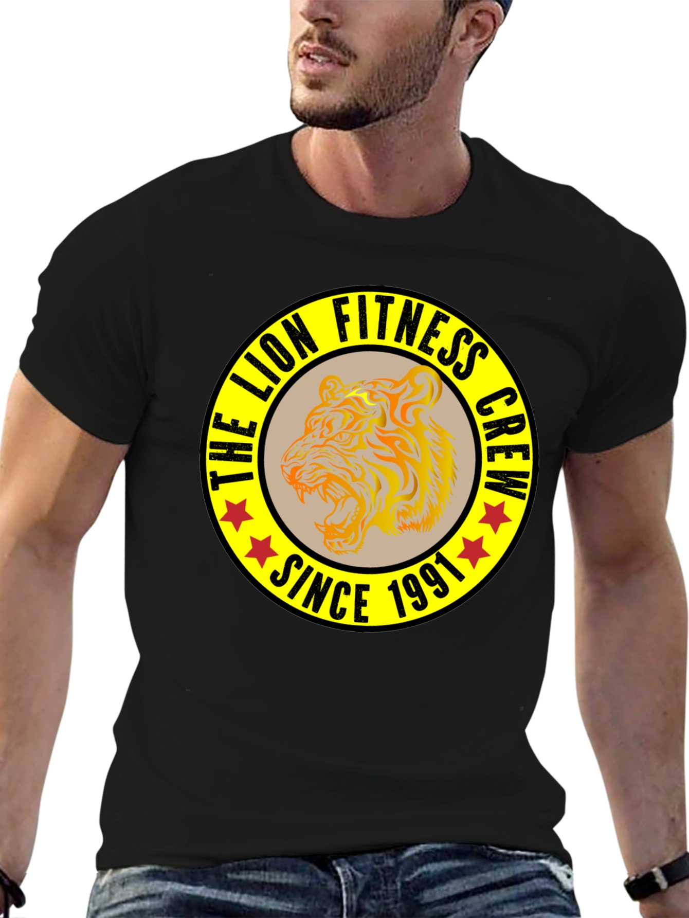 The Lion Fitness Crew Black T-Shirt