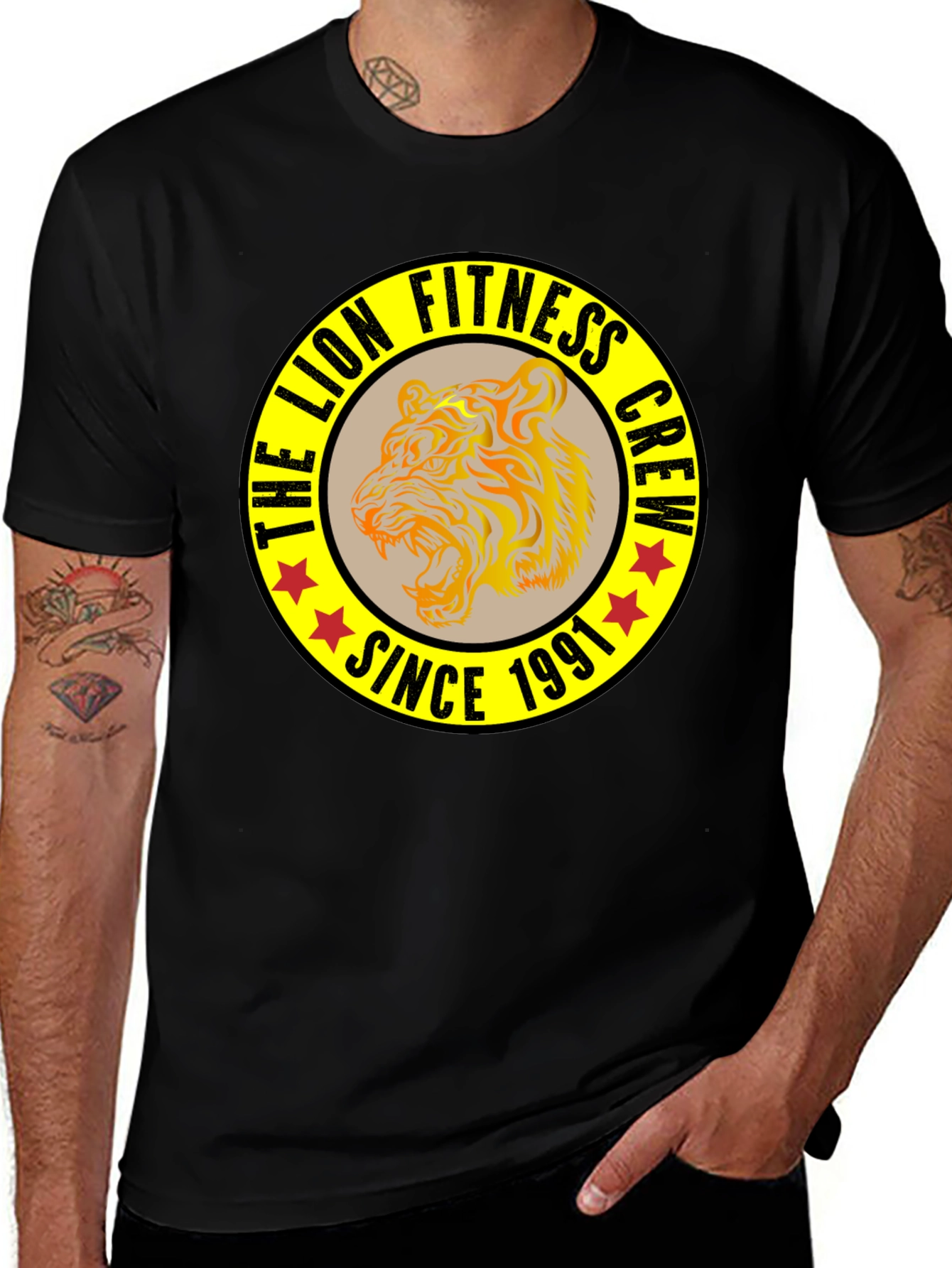 The Lion Fitness Crew Black T-Shirt