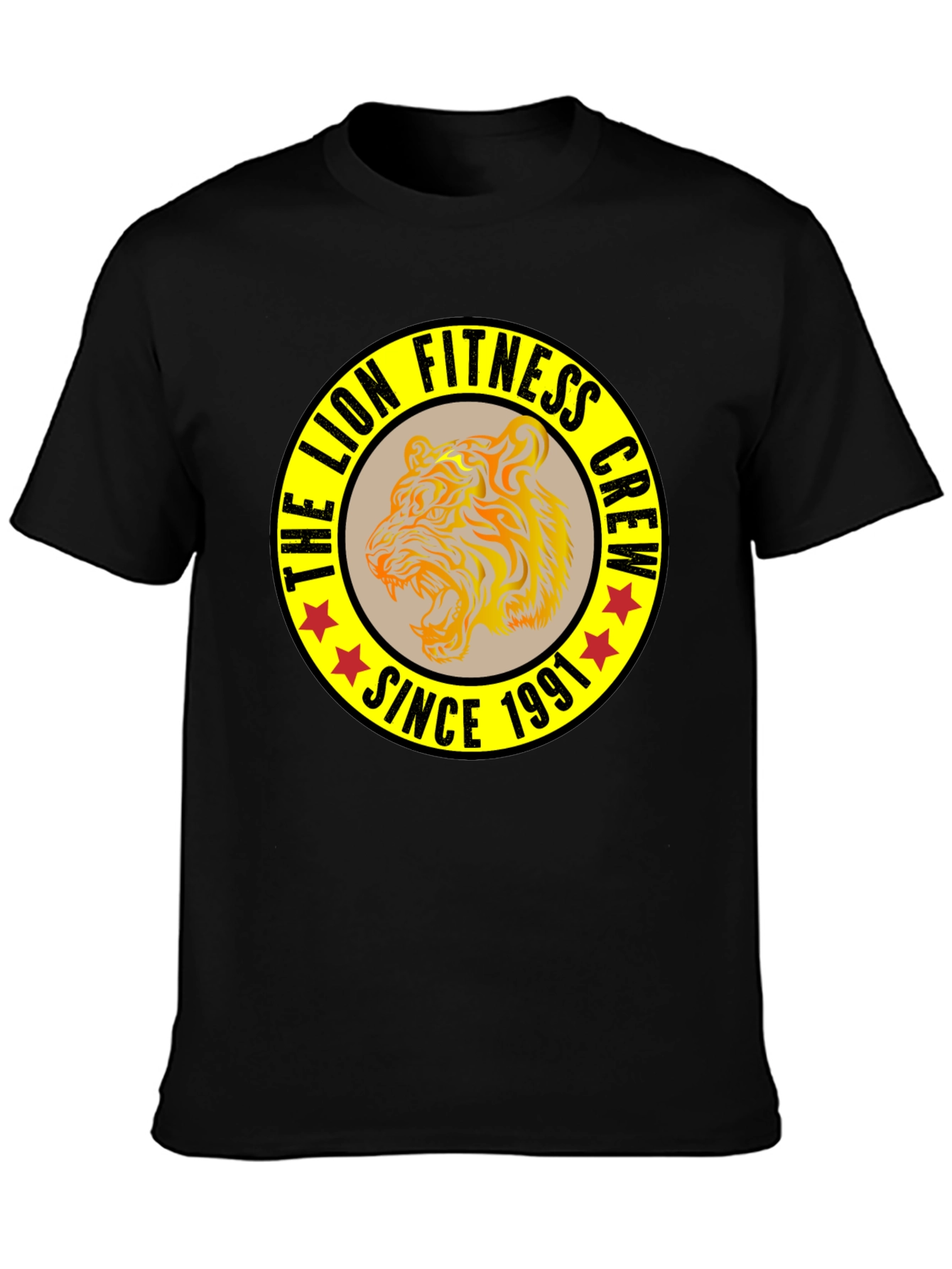 The Lion Fitness Crew Black T-Shirt
