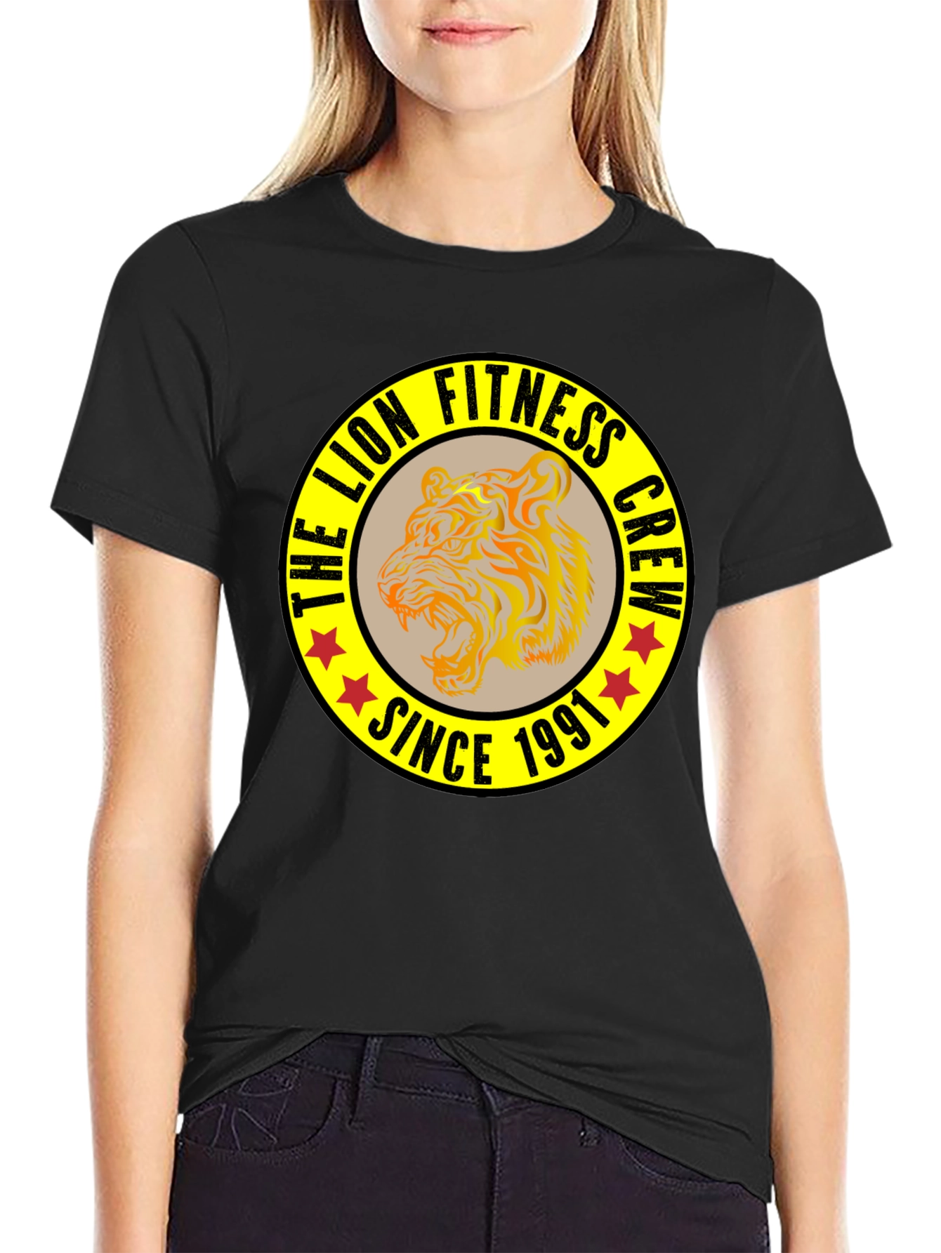 The Lion Fitness Crew Black T-Shirt