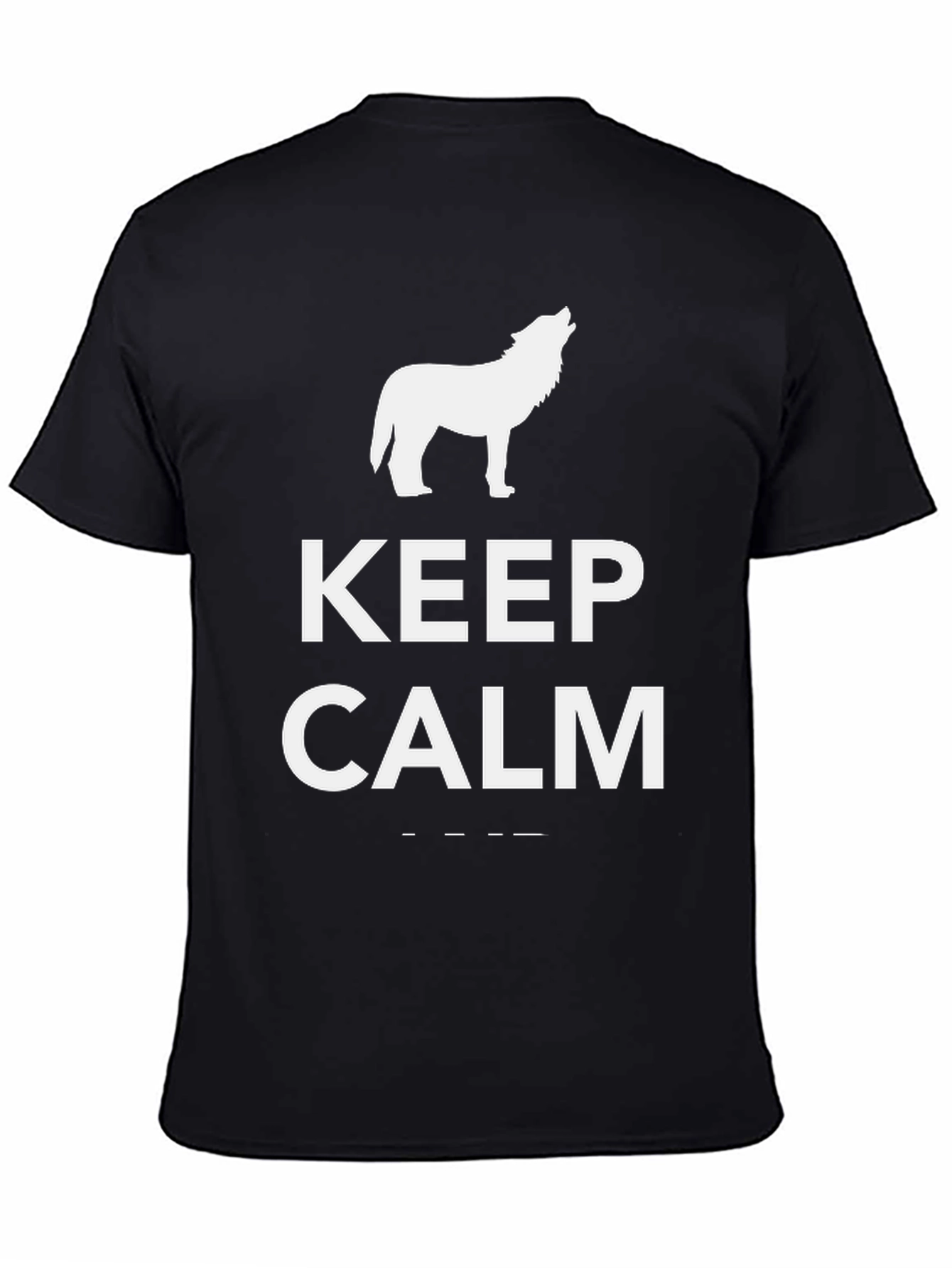 Keep Calm Wolf T-Shirt - Black Tee