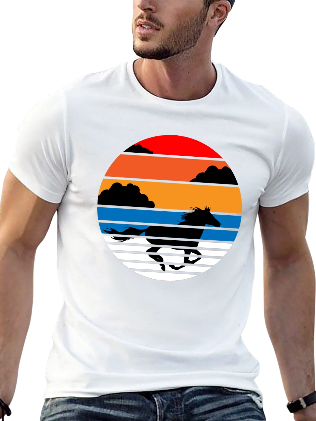 Sunset Horse Graphic Tee - Stylish Comfort