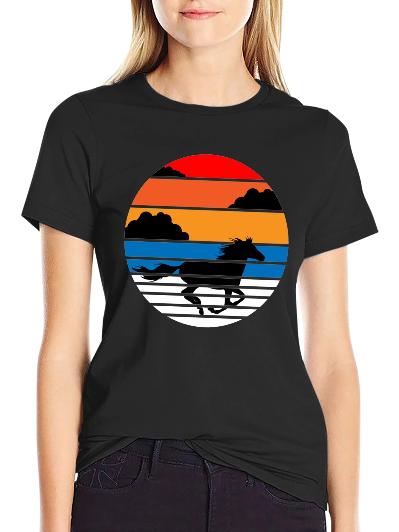 Sunset Horse Graphic Tee - Stylish Comfort