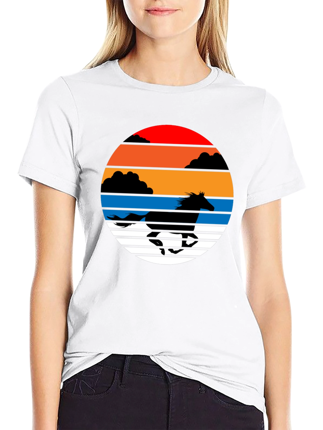 Sunset Horse Graphic Tee - Stylish Comfort
