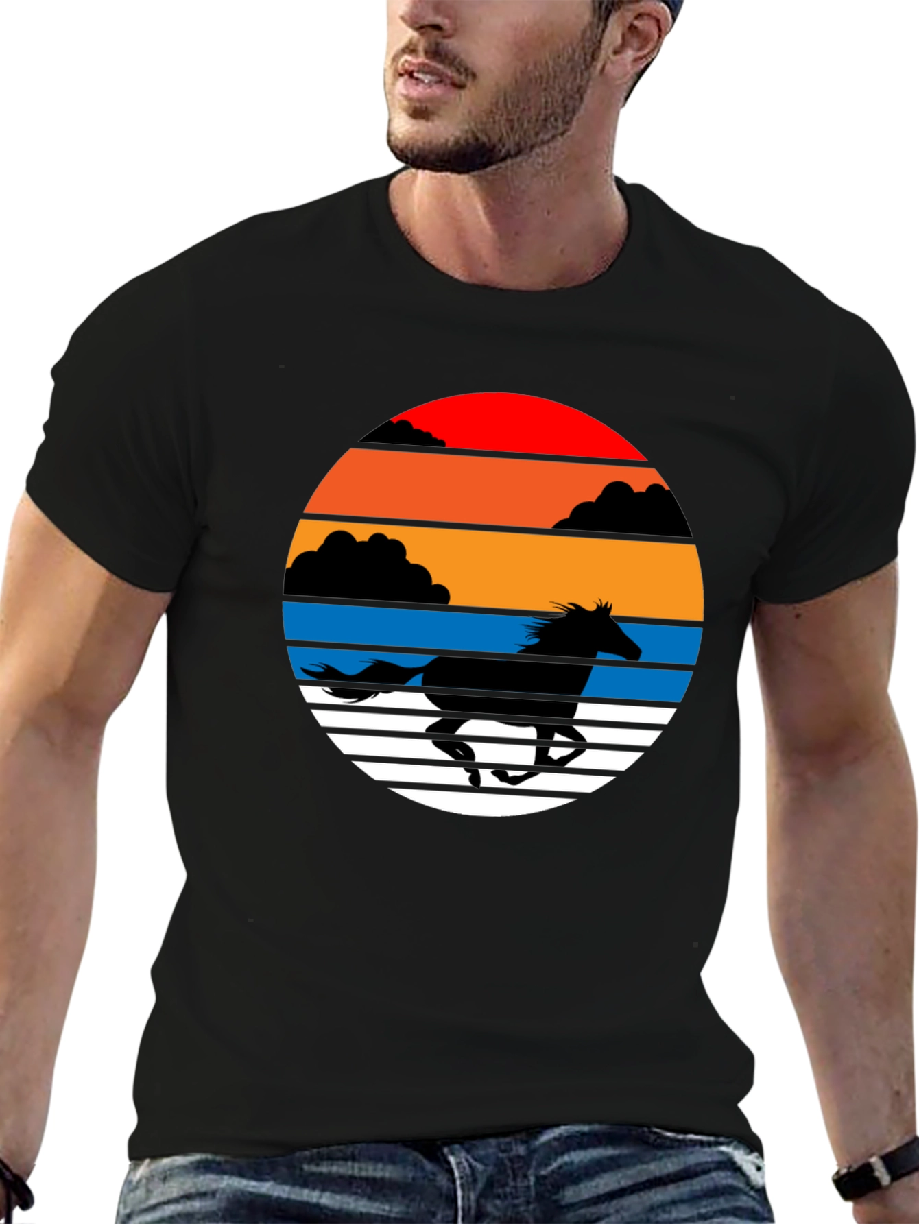 Sunset Horse Graphic Tee - Stylish Comfort