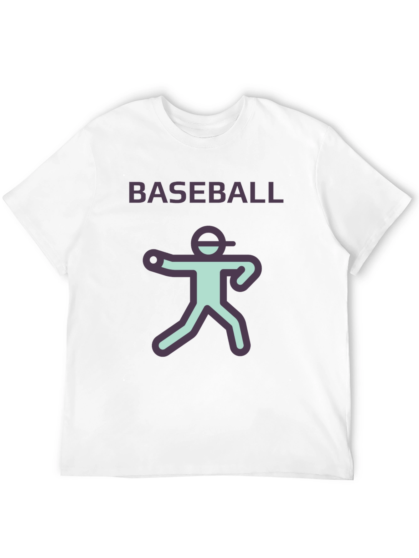 Baseball Player Graphic Tee - Black Cotton